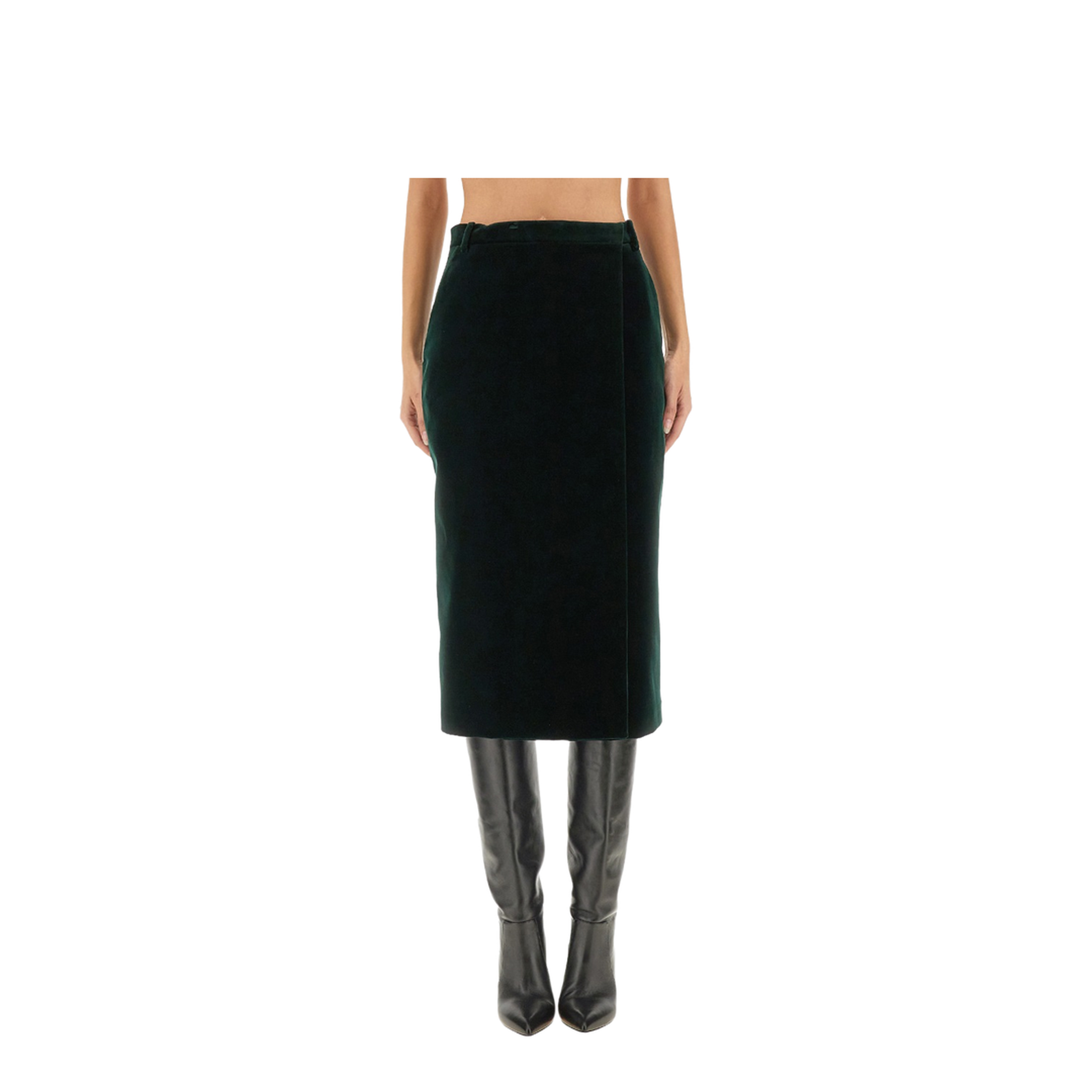 Velvet Crossover Midi Skirt