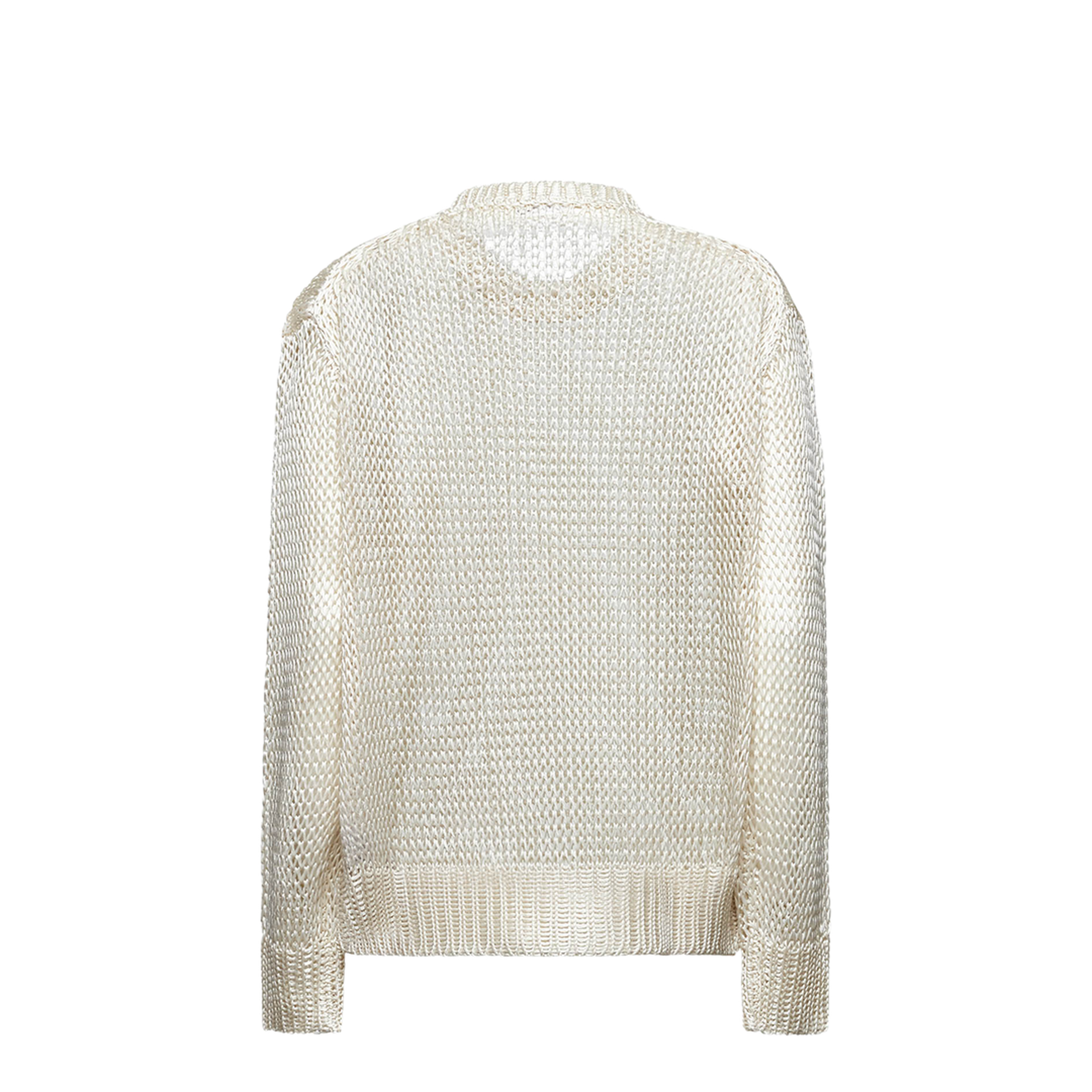 Cream Crochet Sweater White