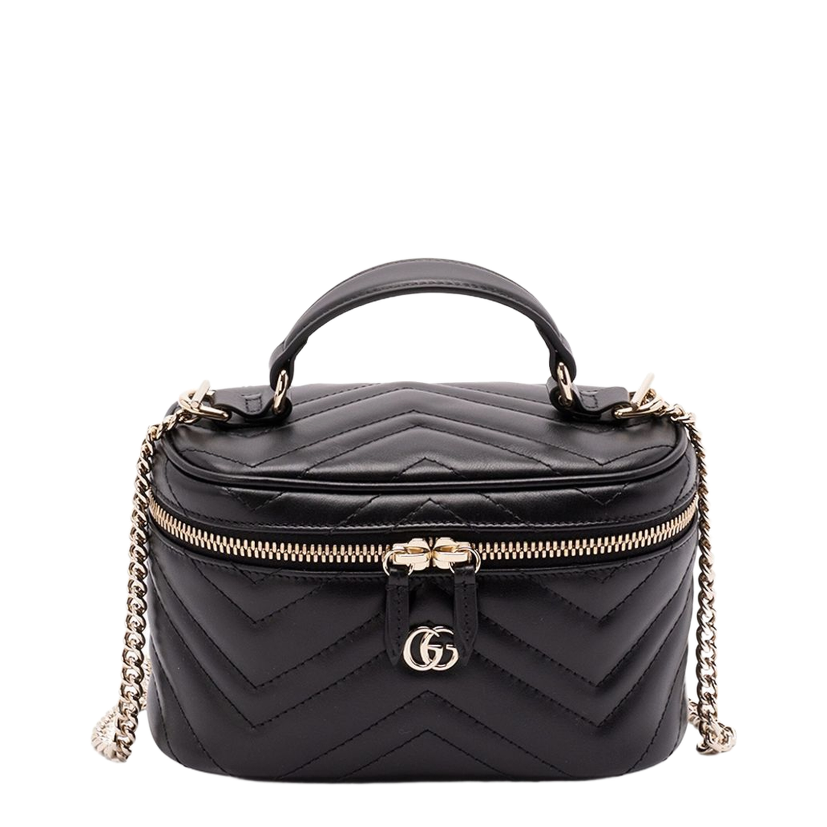 Mini Vanity Bag in Black Leather