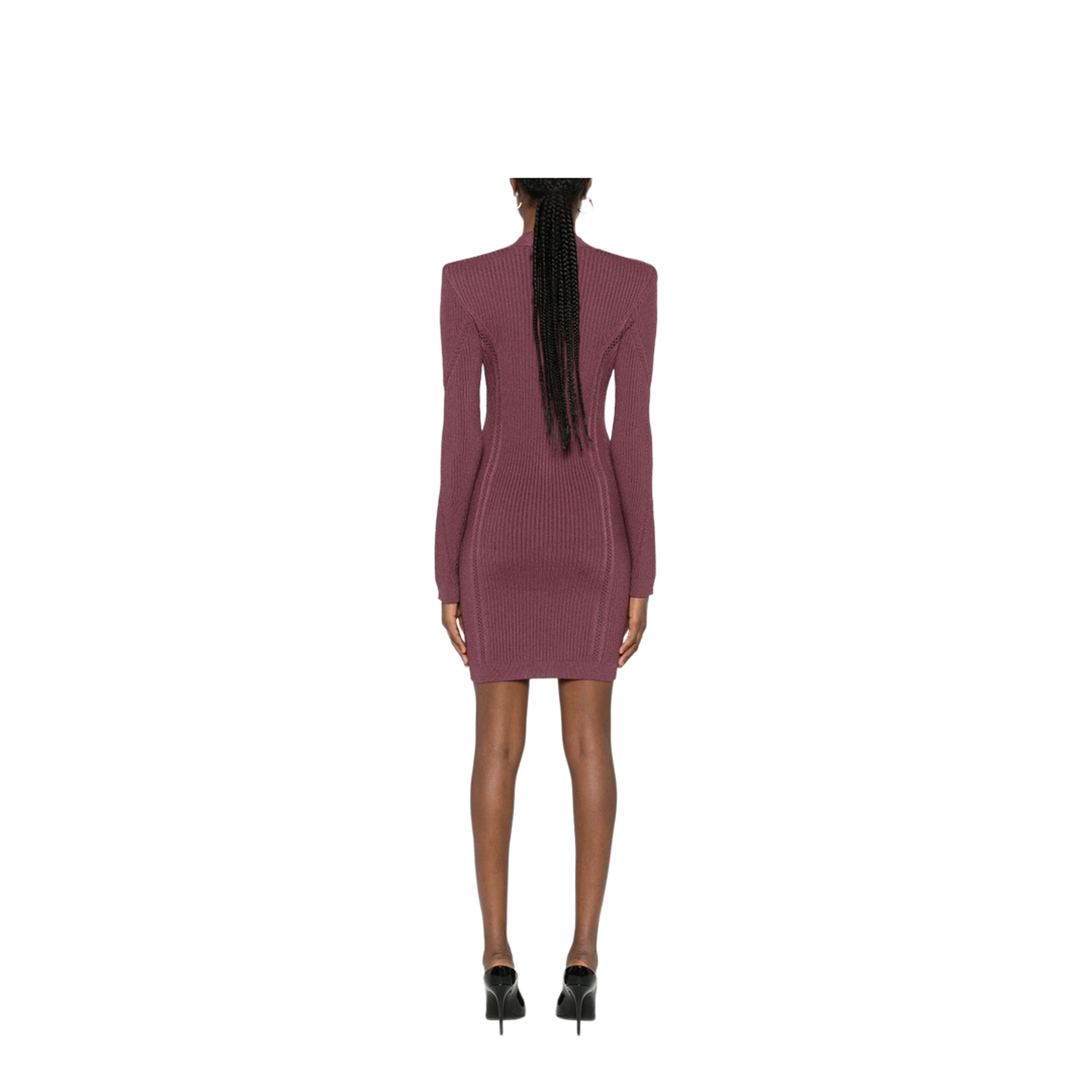 V-necked short dress red
