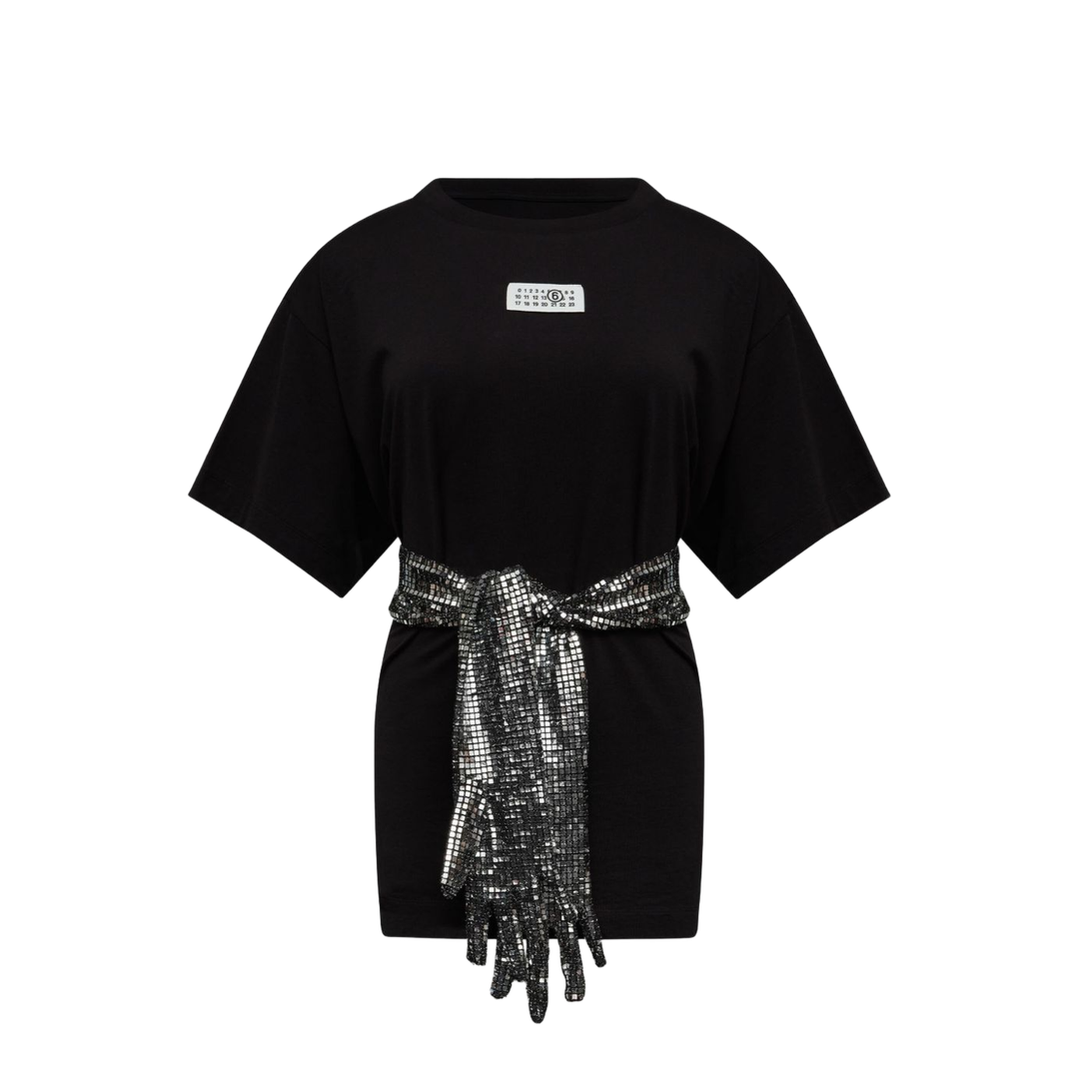 Black Cotton T-Shirt with Gloves