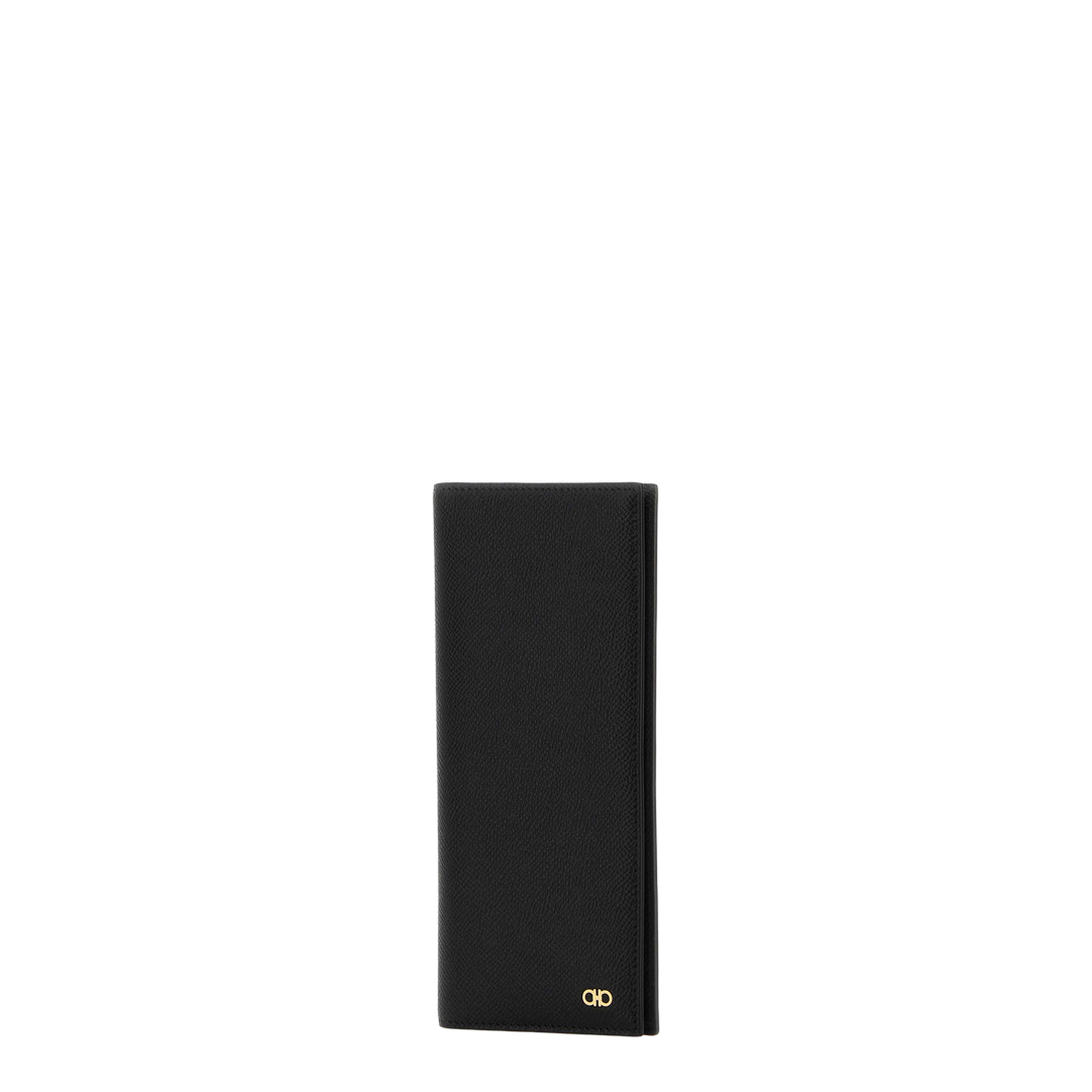 Black leather card holder