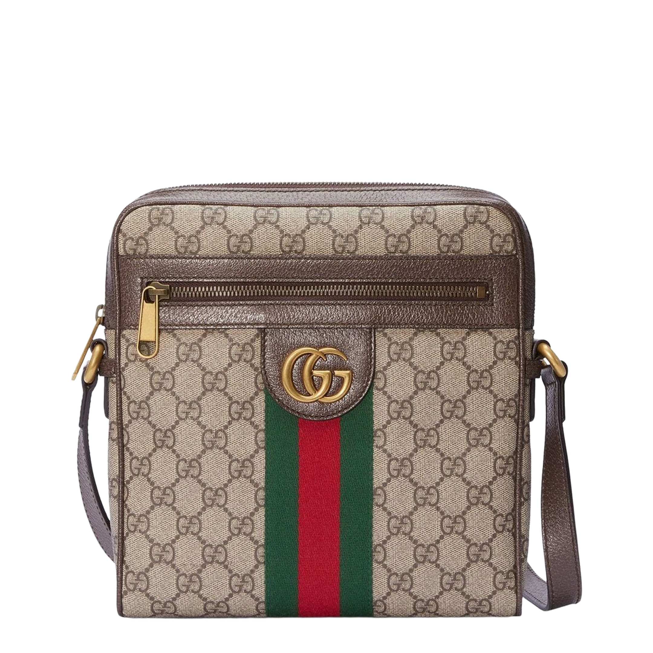 Ophidia Small Canvas Messenger Bag - Brown