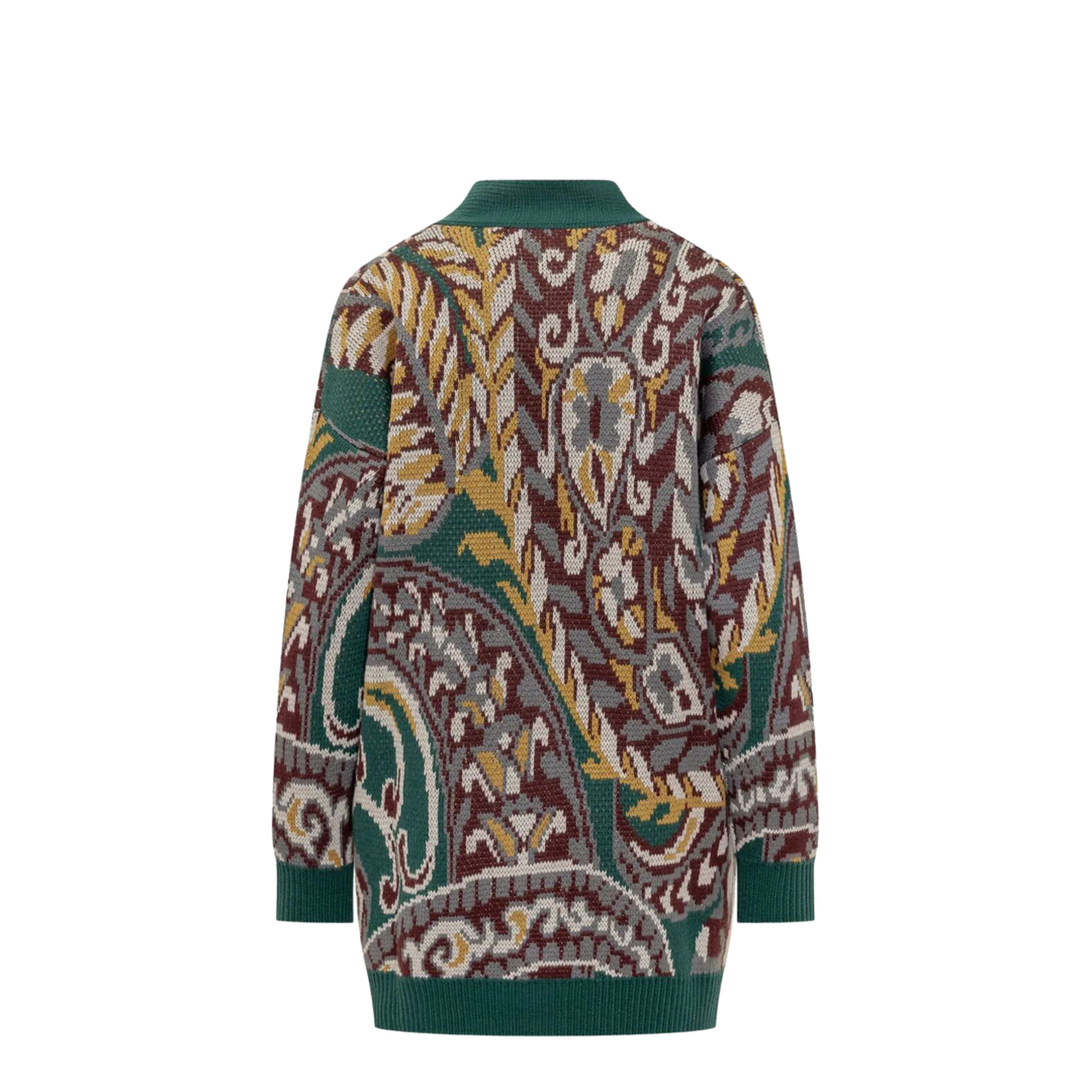 Oversized Cardigan Paisley Pattern