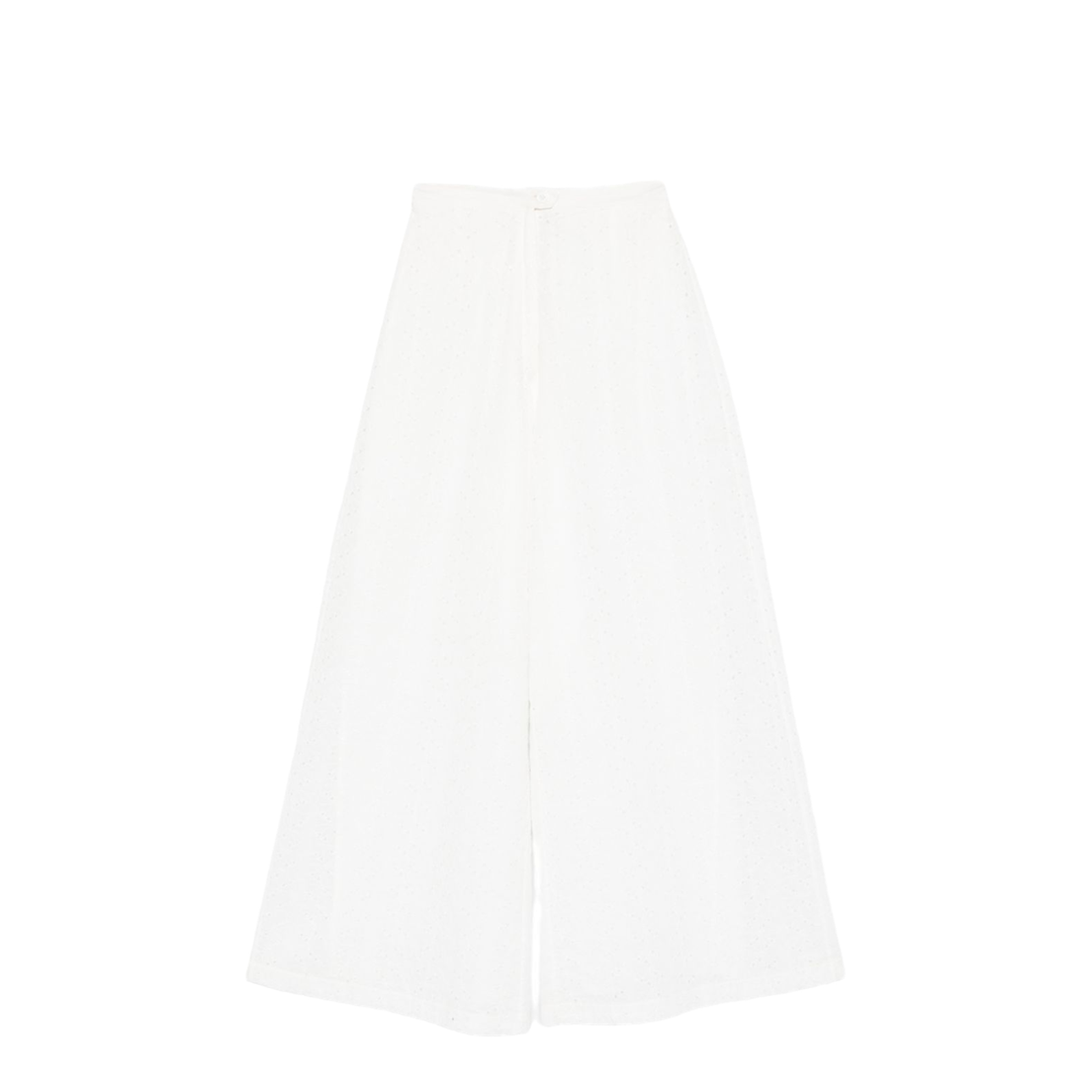 MAYFEYR - Forte Forte - Flared Muslin Trousers With Broderie Anglaise Embroidery Crystal - 14878MYPANTSCRYSTAL