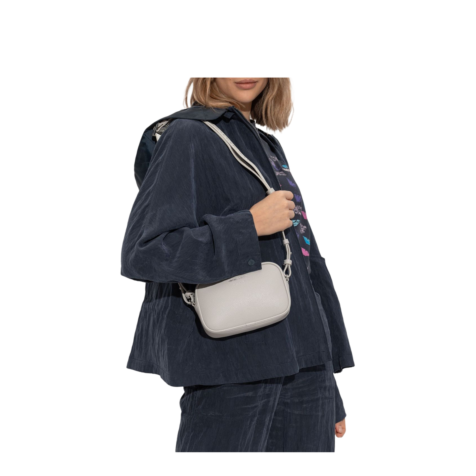 Shoulder Bag with Logo Plaque