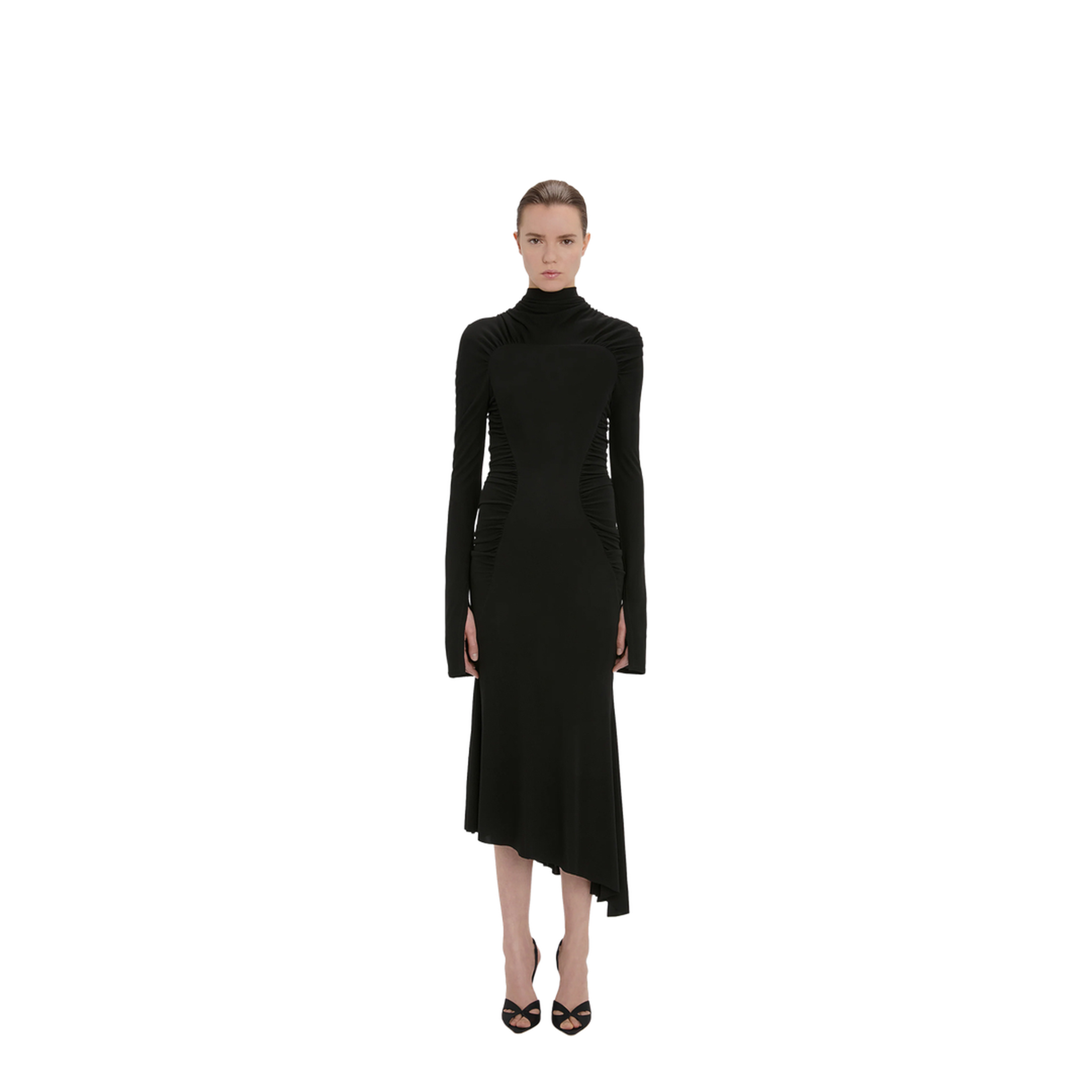 MAYFEYR - Victoria Beckham - High Neck Gathered Midi Dress - 1326WDR007472A
