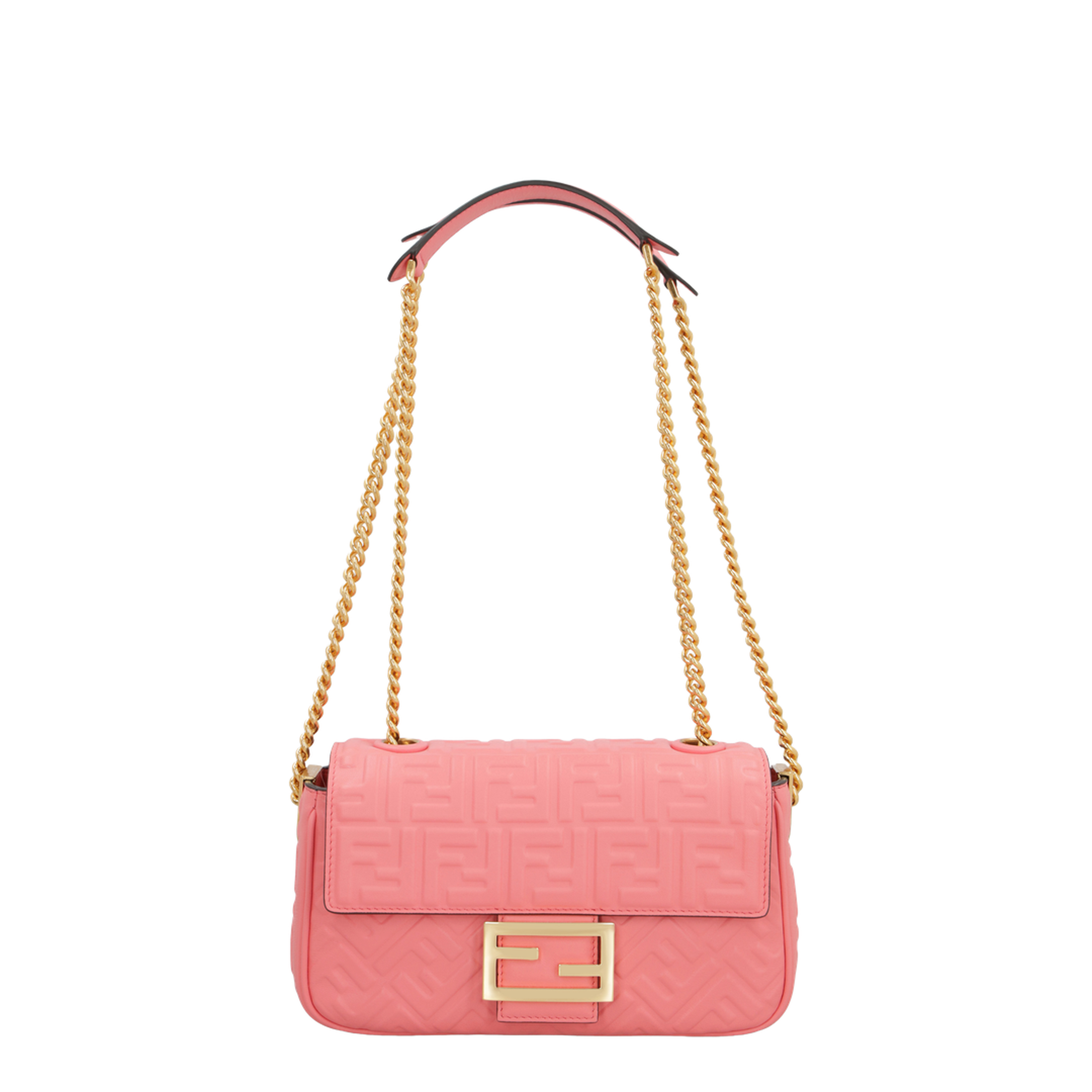 Baguette Chain Midi
Pink Nappa Leather Bag With FF Motif