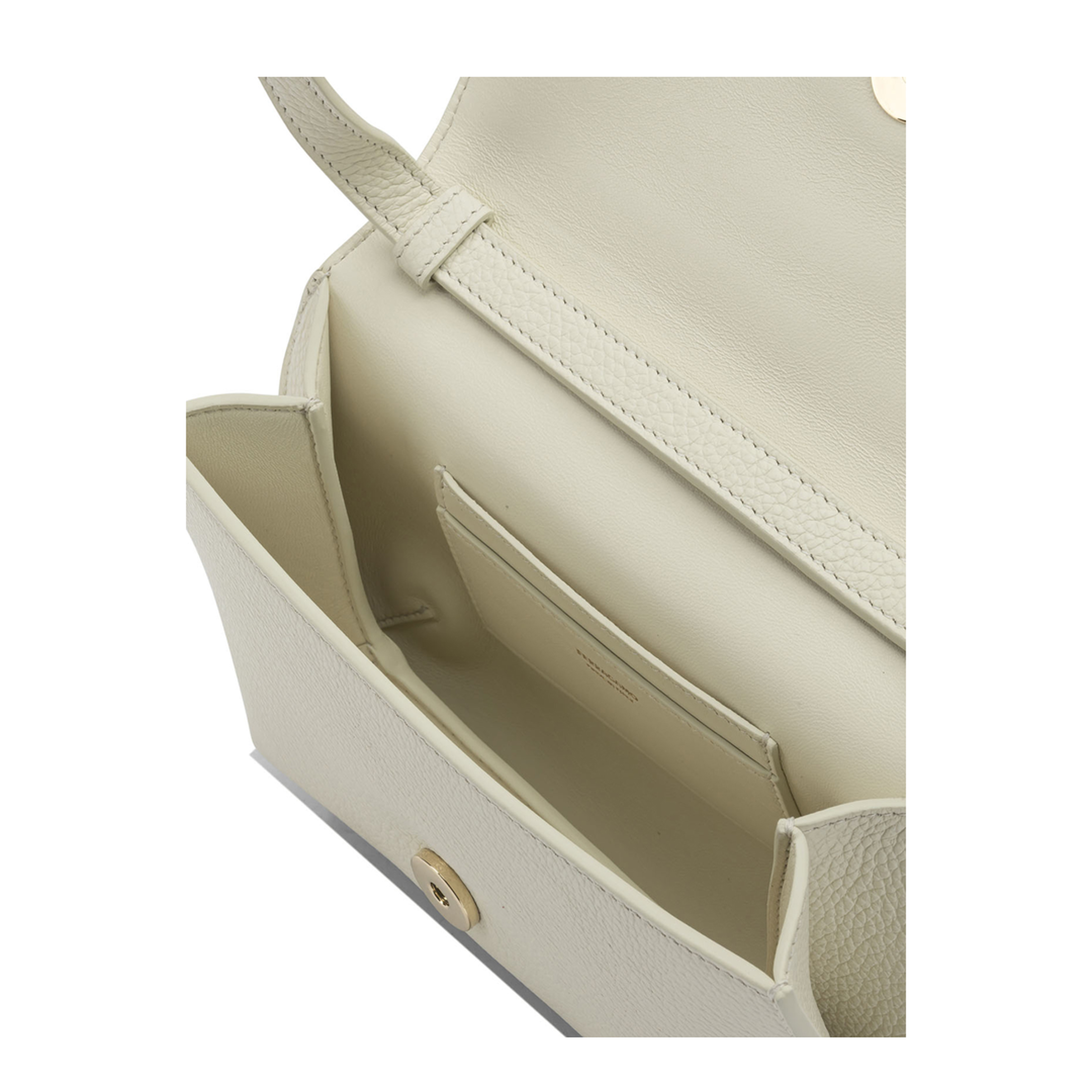 Lizzy Small Hammered Calfskin Crossbody - White