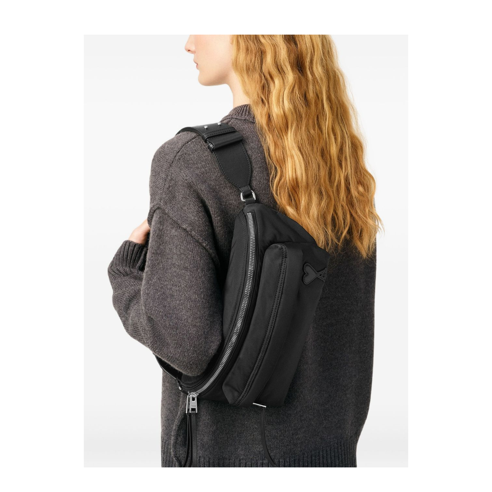 Black Nylon Canvas Bumbag