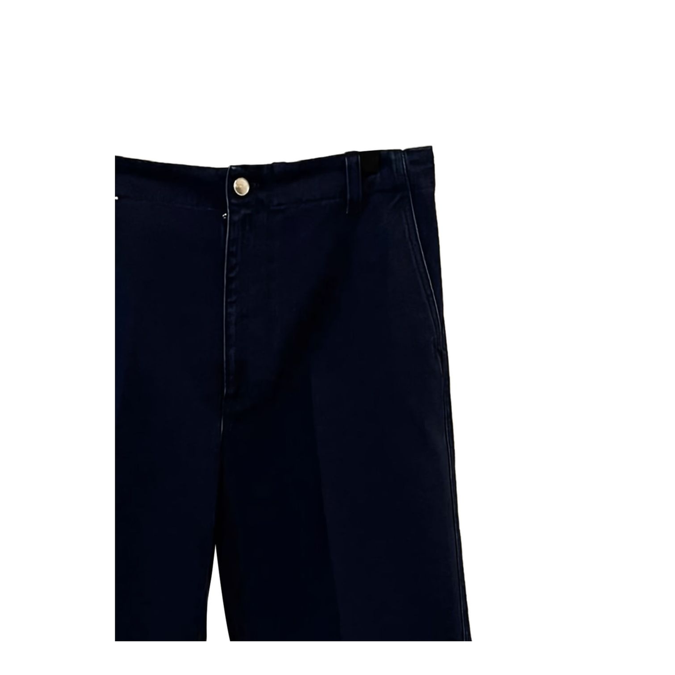 Washed Denim Pant with Embossed Label in Dark Blue