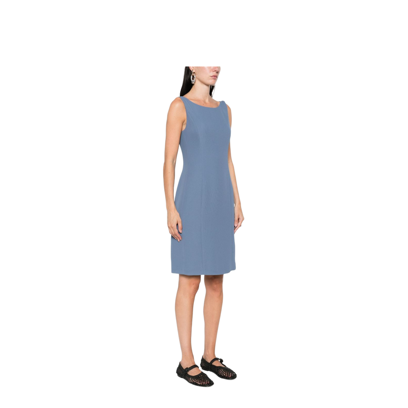 Waffle-weave Technical Fabric Sheath Dress