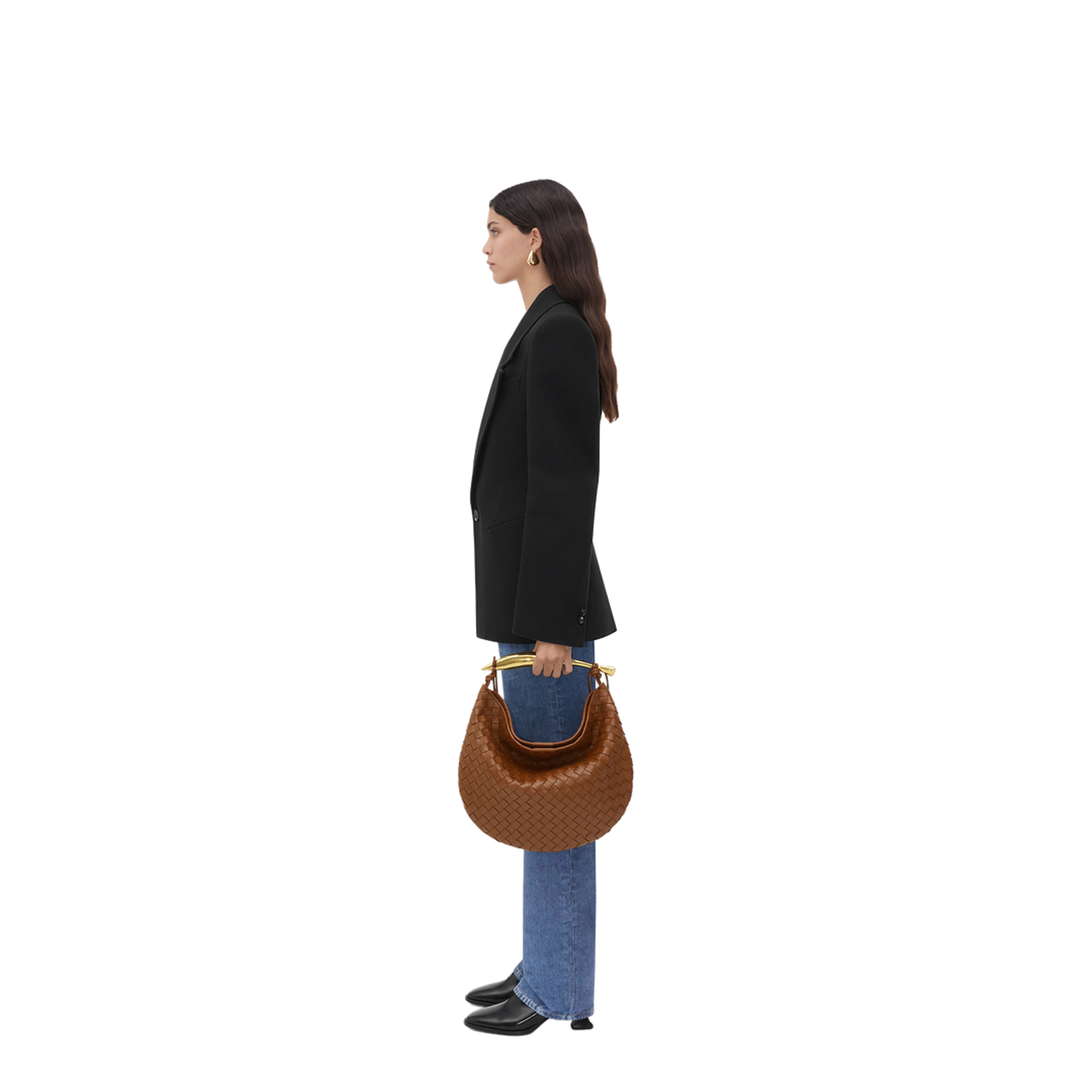 Sardine Large Leather Shoulder Bags - Brown