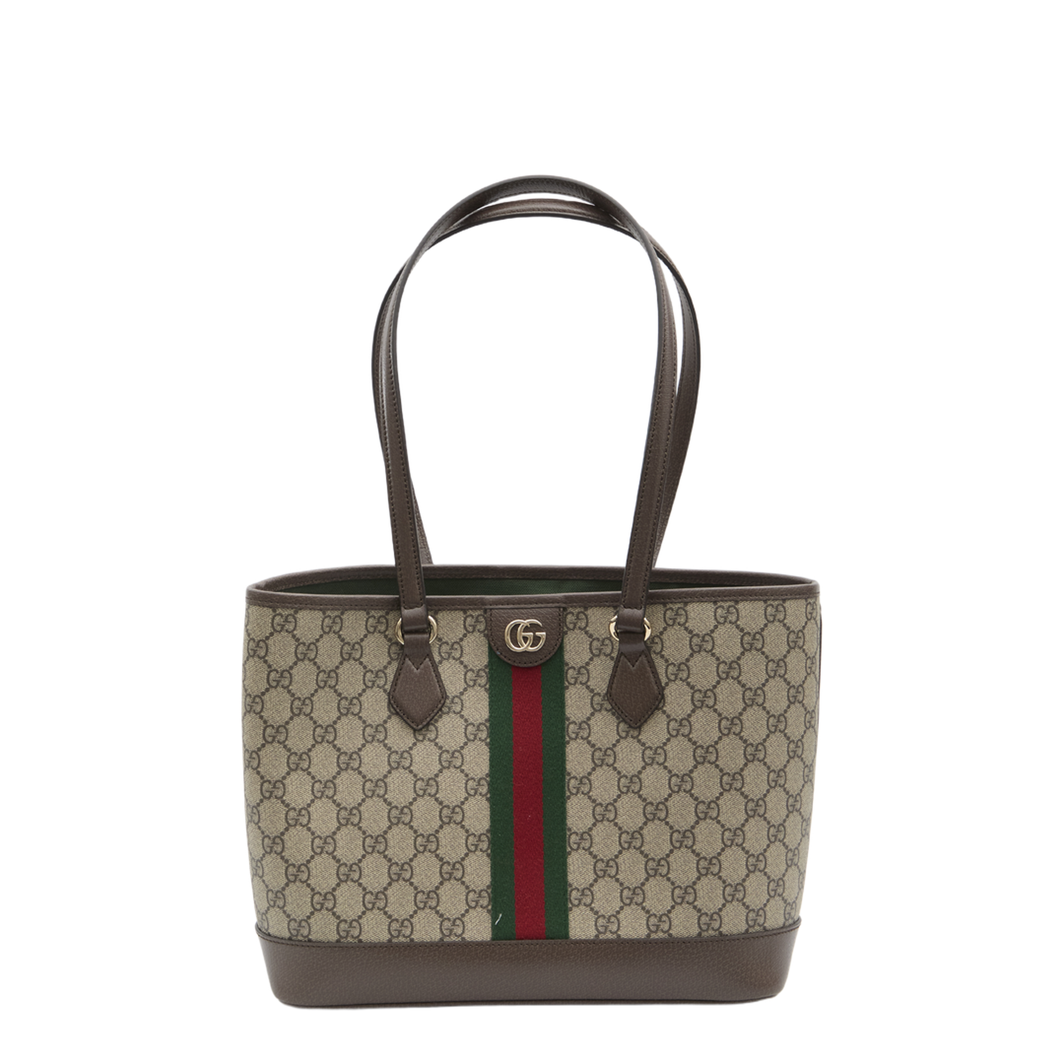 Ophidia Medium Coated Canvas Tote Bag - Beige and Brown