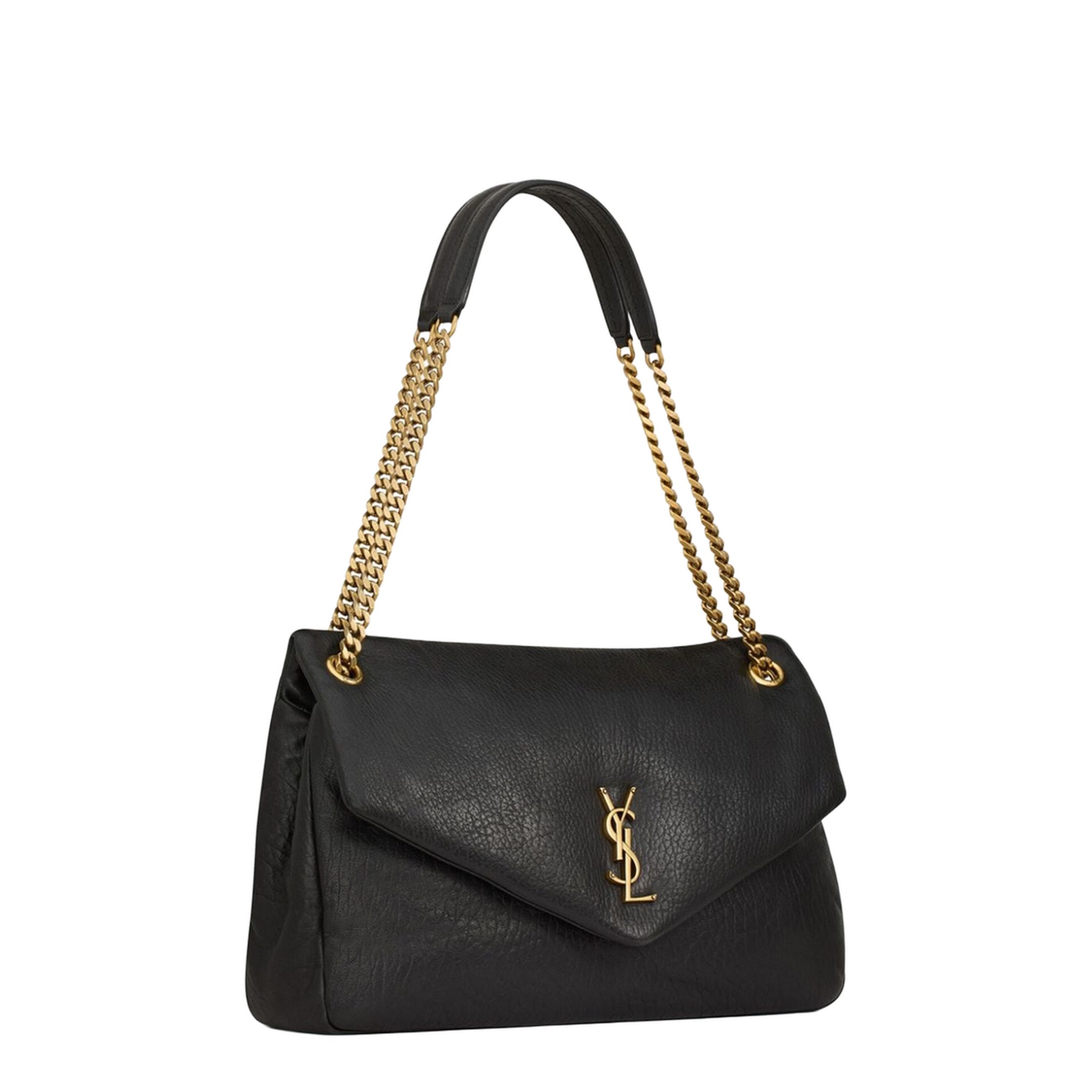 Cassandre Lambskin Pouch on Chain - Black