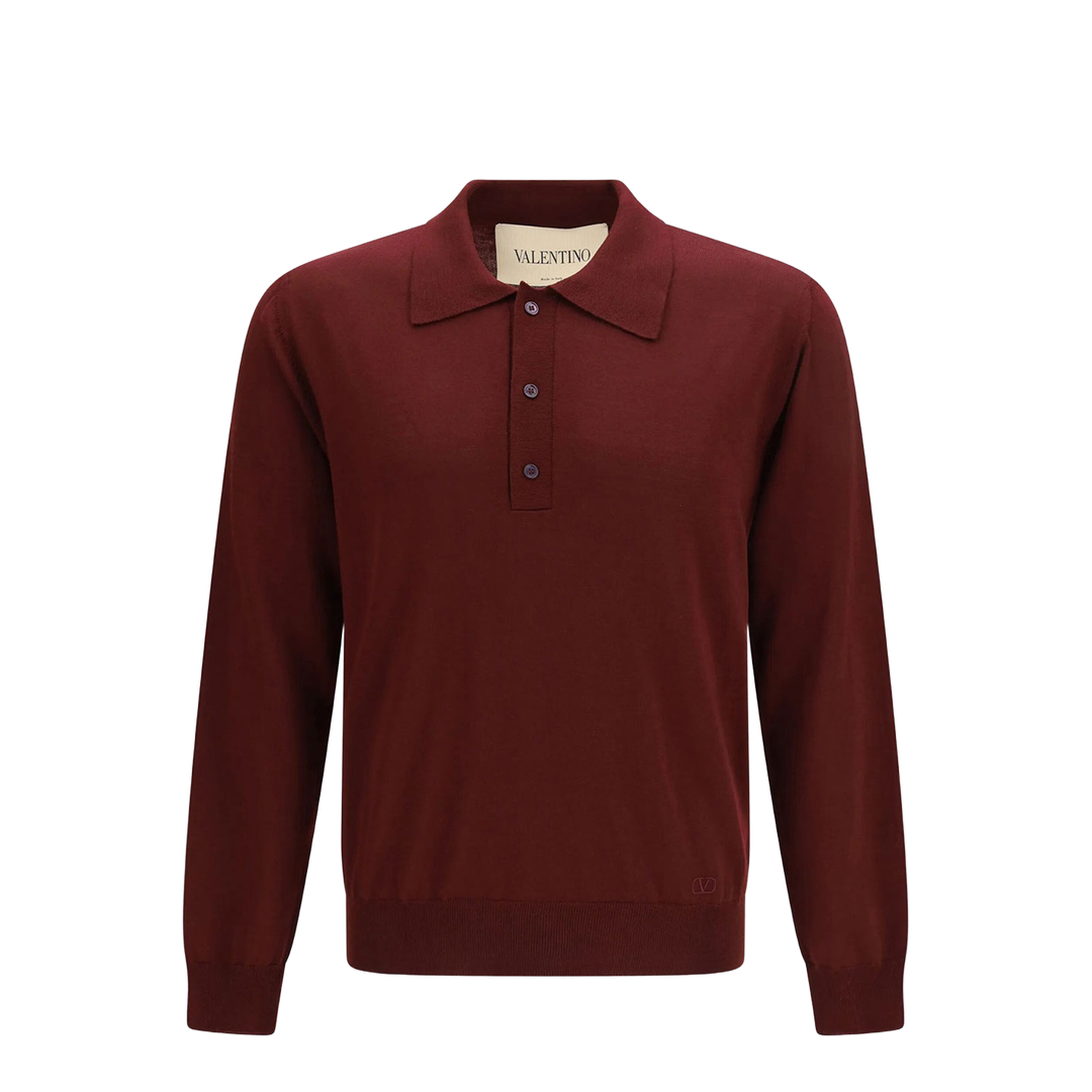 MAYFEYR - Valentino - Wool Polo With Vlogo Embroidery - VKP04UBH9