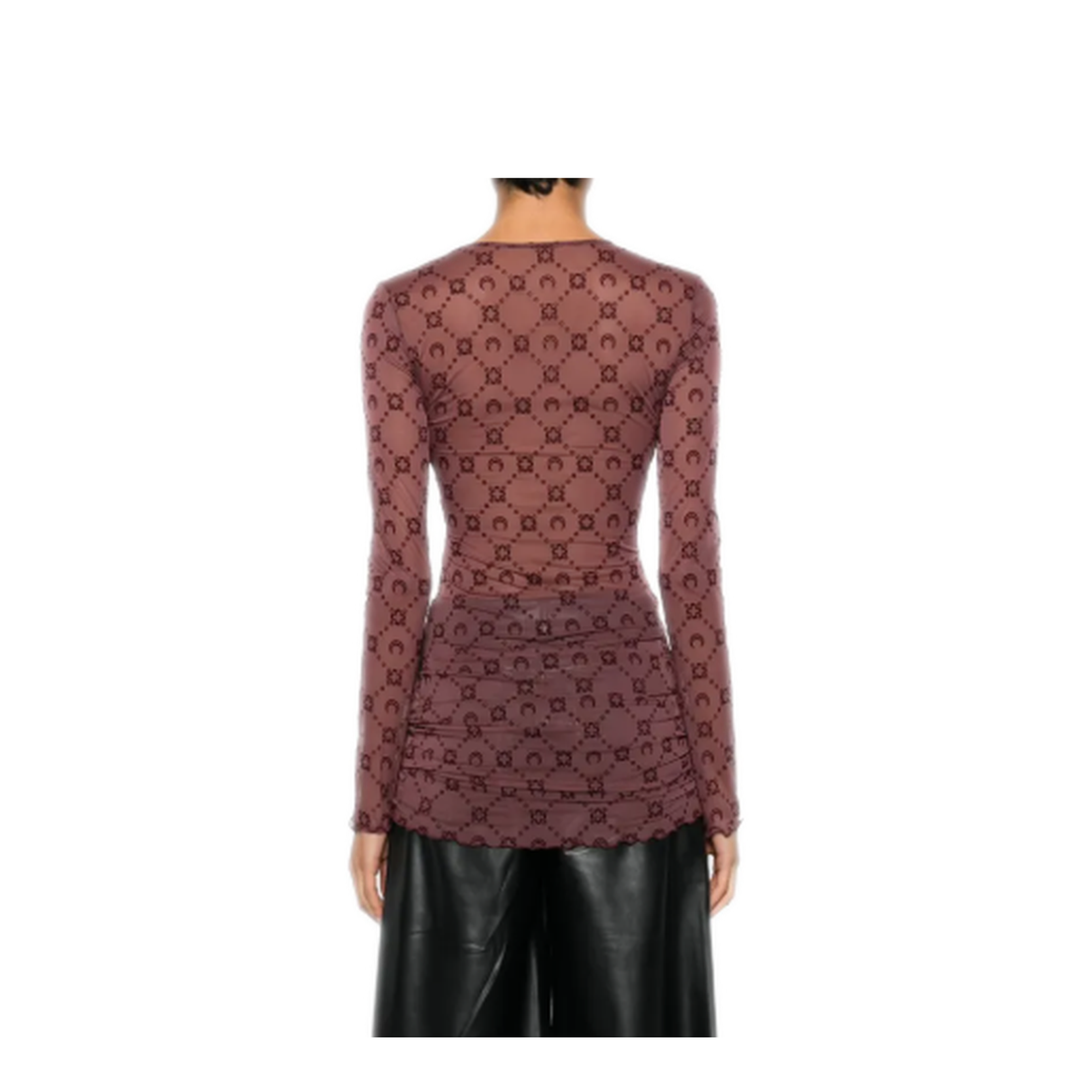 MAYFEYR - Marine Serre - Moonogram Mesh Flock Ls Mini Crewneck Dress - WDR267ACJER0005PU70