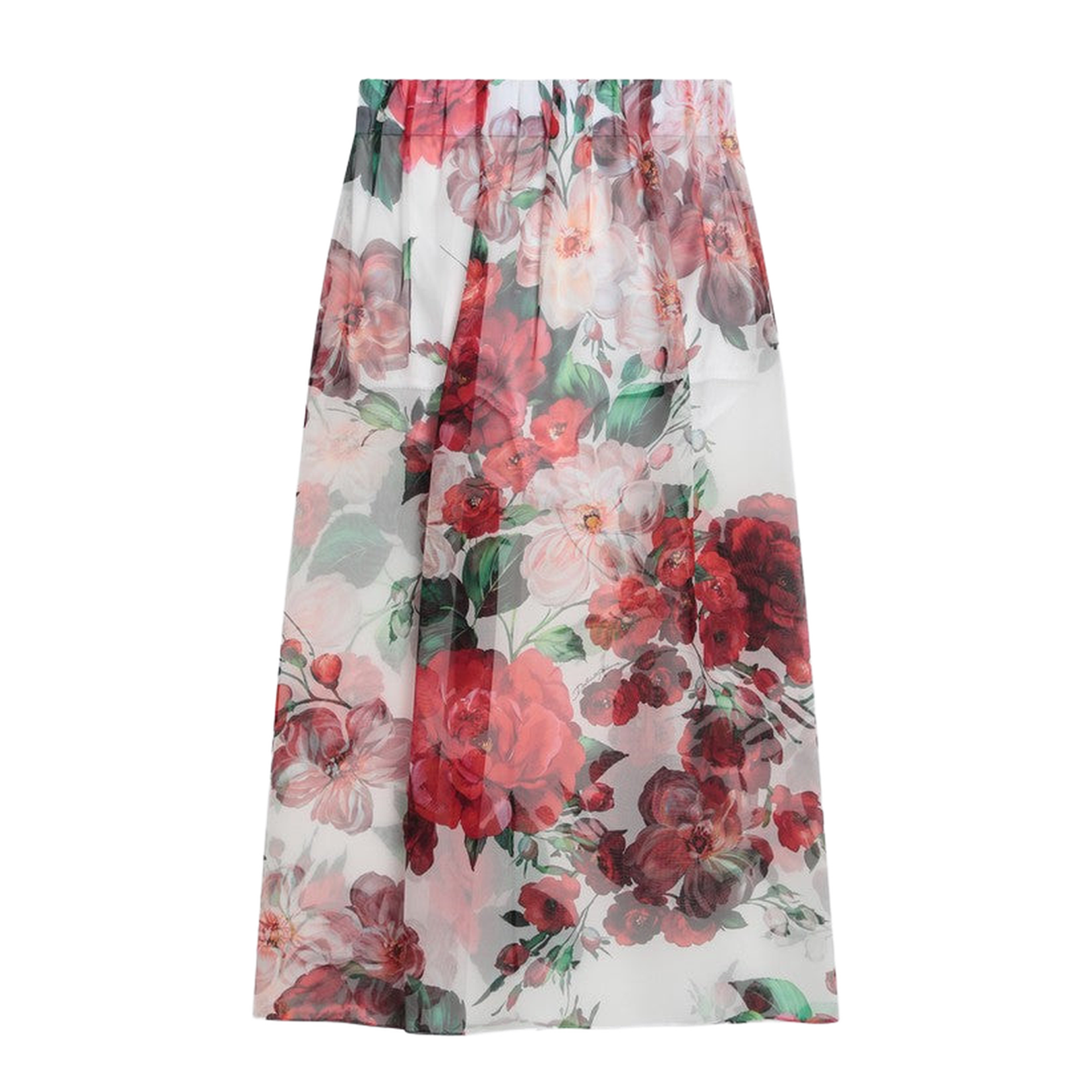 Chiffon Silk Skirt with Rose Print