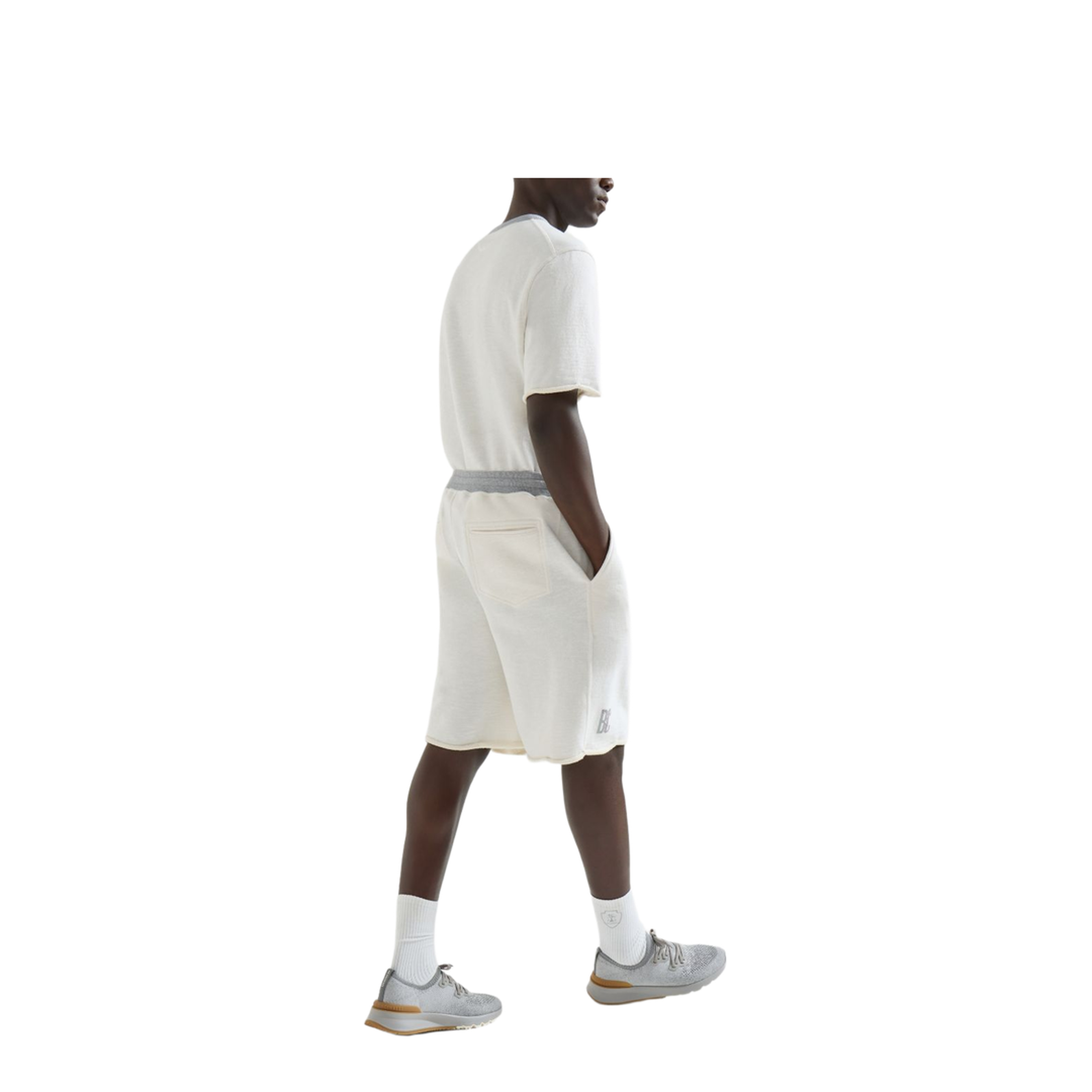 Mélange Bermuda Shorts White