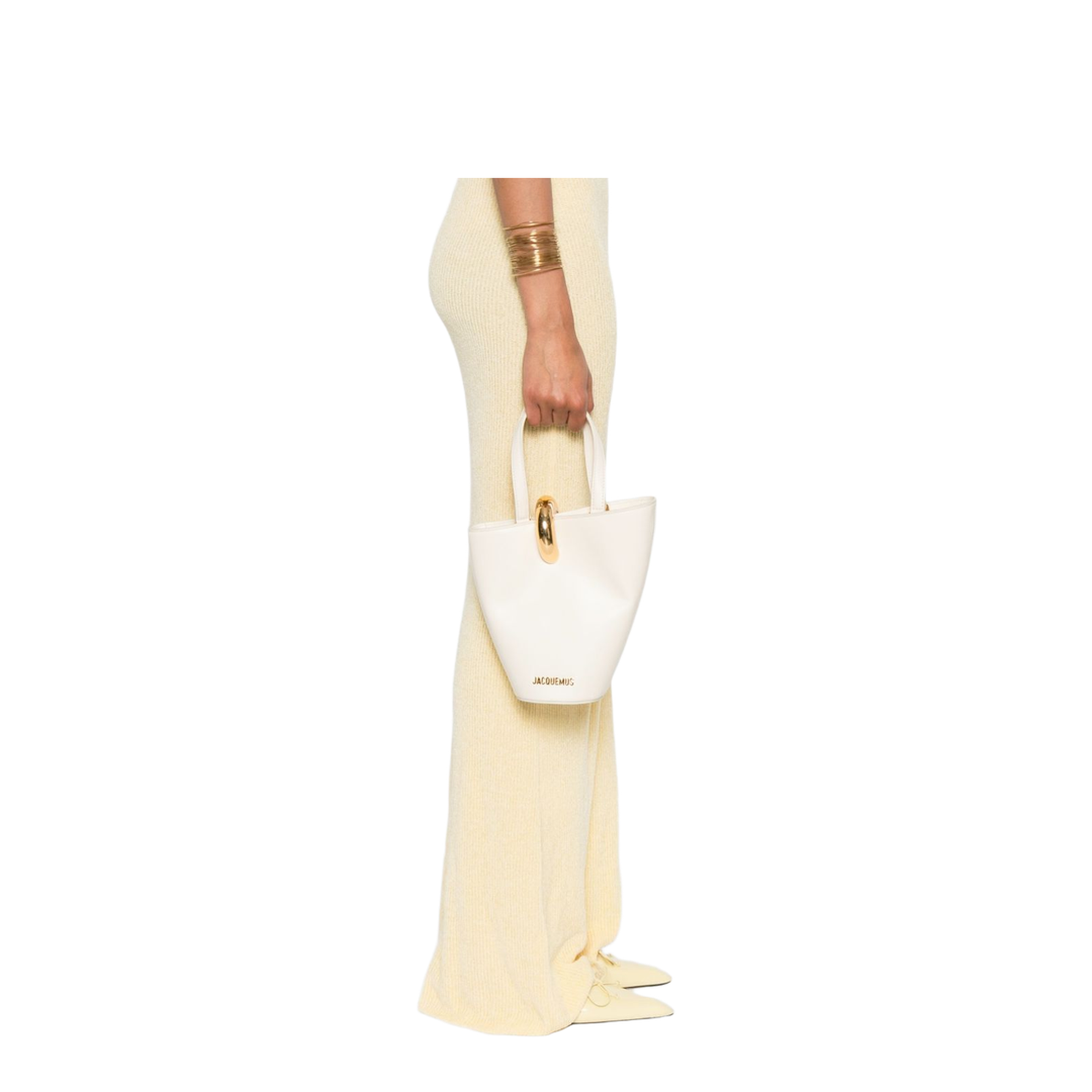 Bambola Small Calfskin Shoulder Bag - Light Ivory