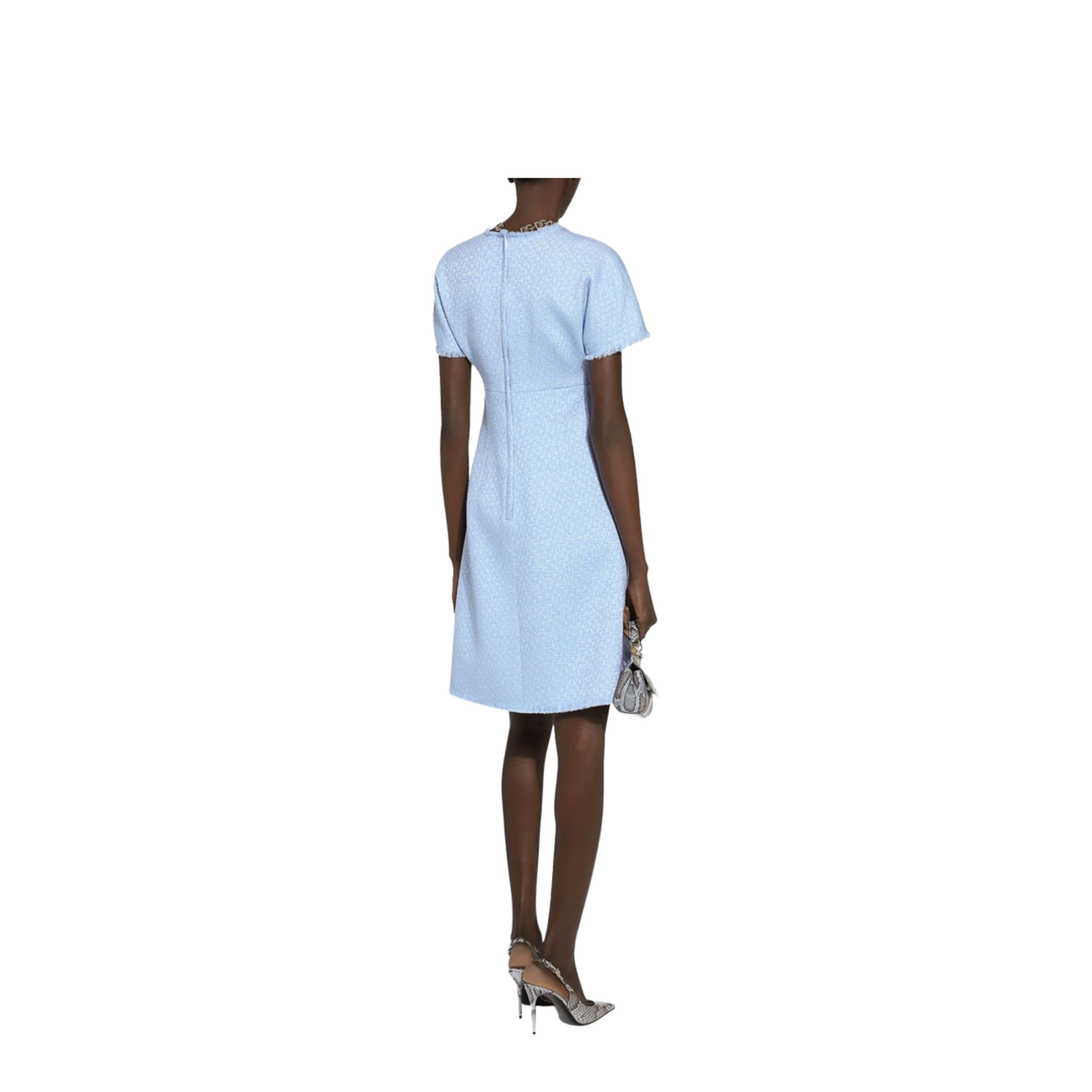 Raschel Tweed Midi Dress with Logo
