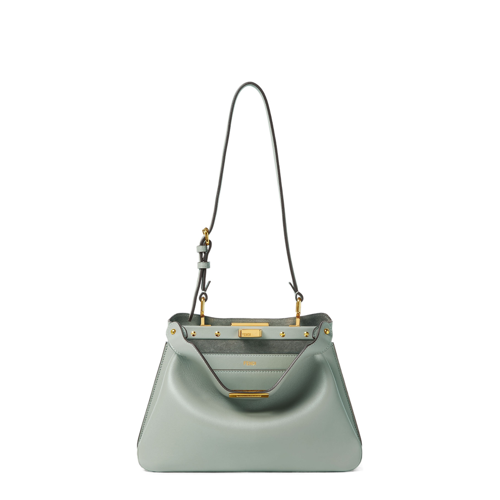 Peekaboo Small Leather Top Handle Bags - Pastel Green