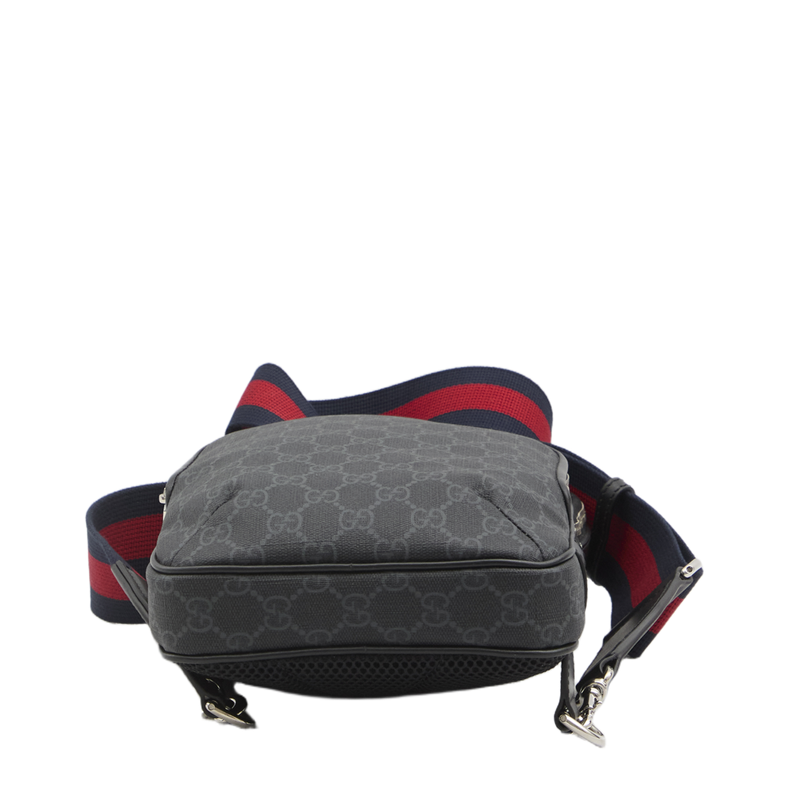 GG Black Nylon Sling Backpack - Gray