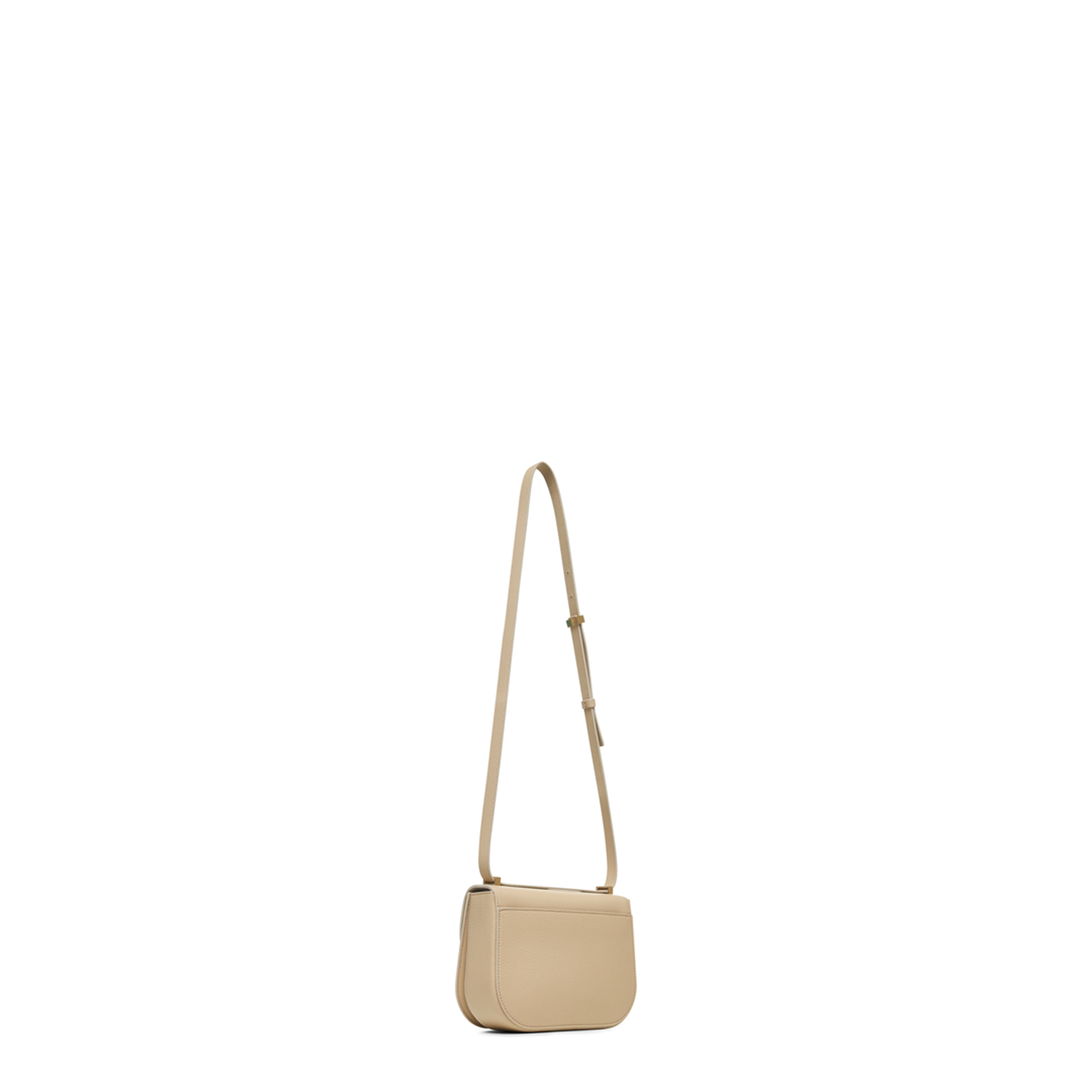 Beige Shoulder Bag with Metal Gancini Detail