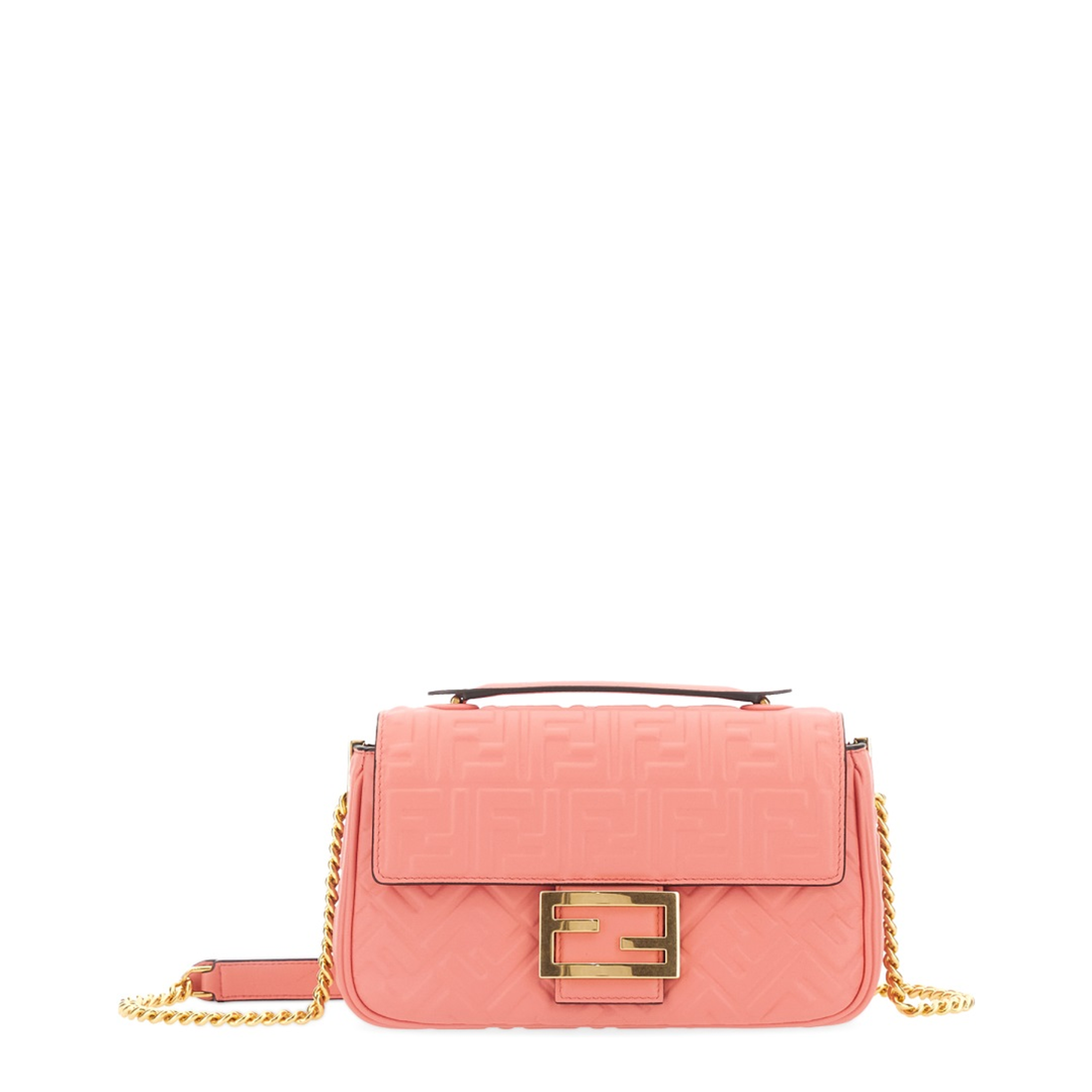 Baguette Chain Midi
Pink Nappa Leather Bag With FF Motif