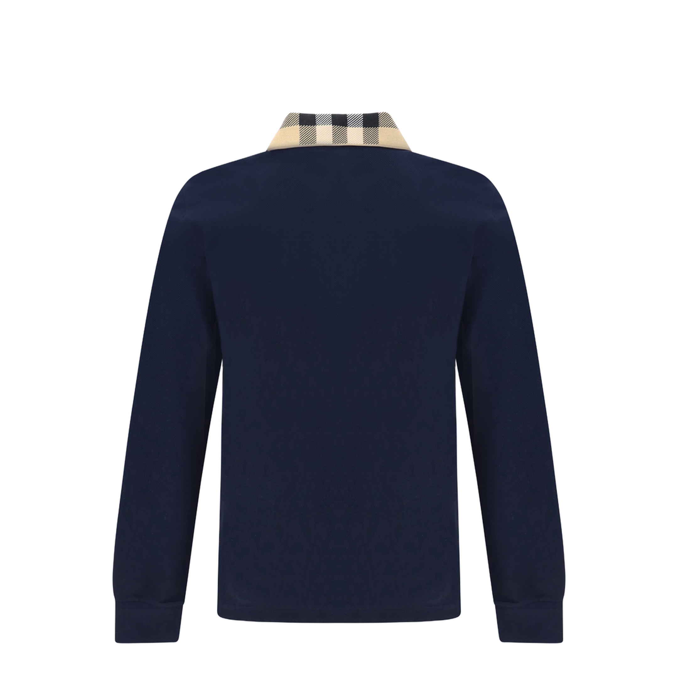 Check Collar Cotton Polo Shirt