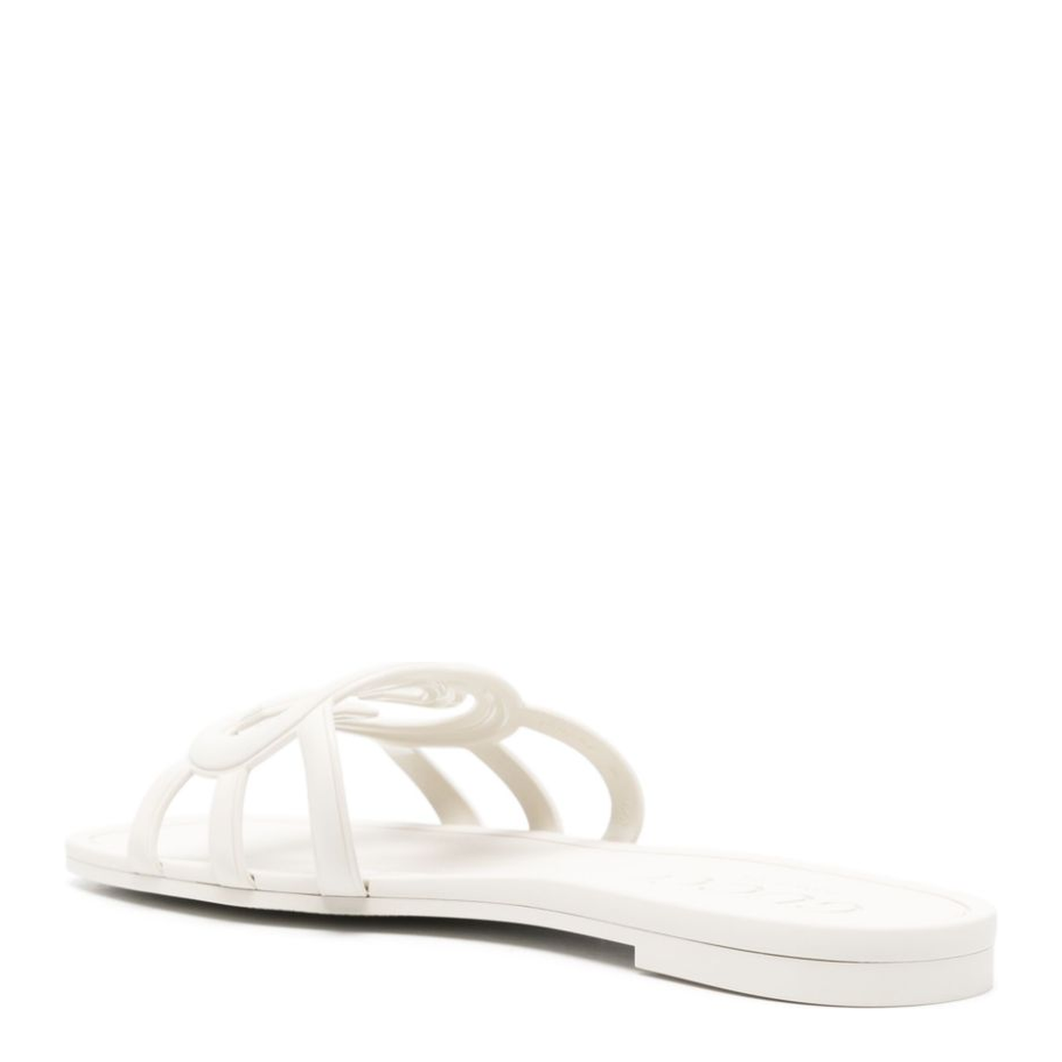 Interlocking G Slide Sandal in White Rubber