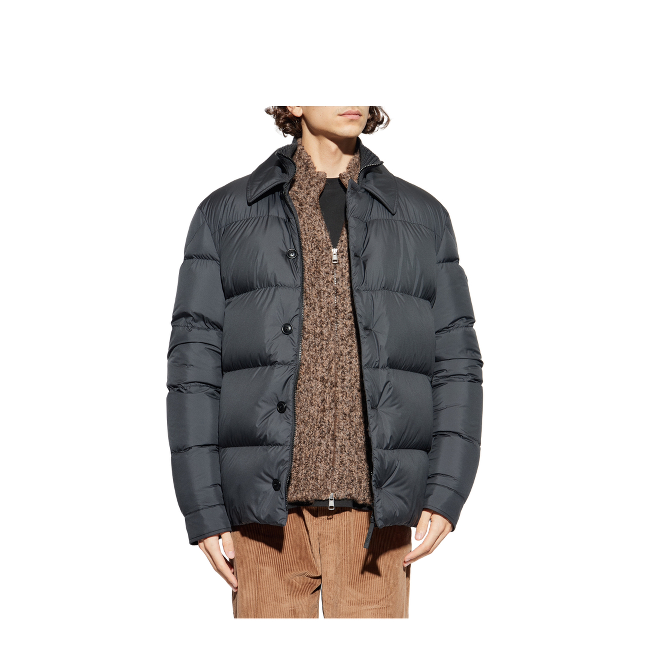 Black Pres Down Shirt Jacket