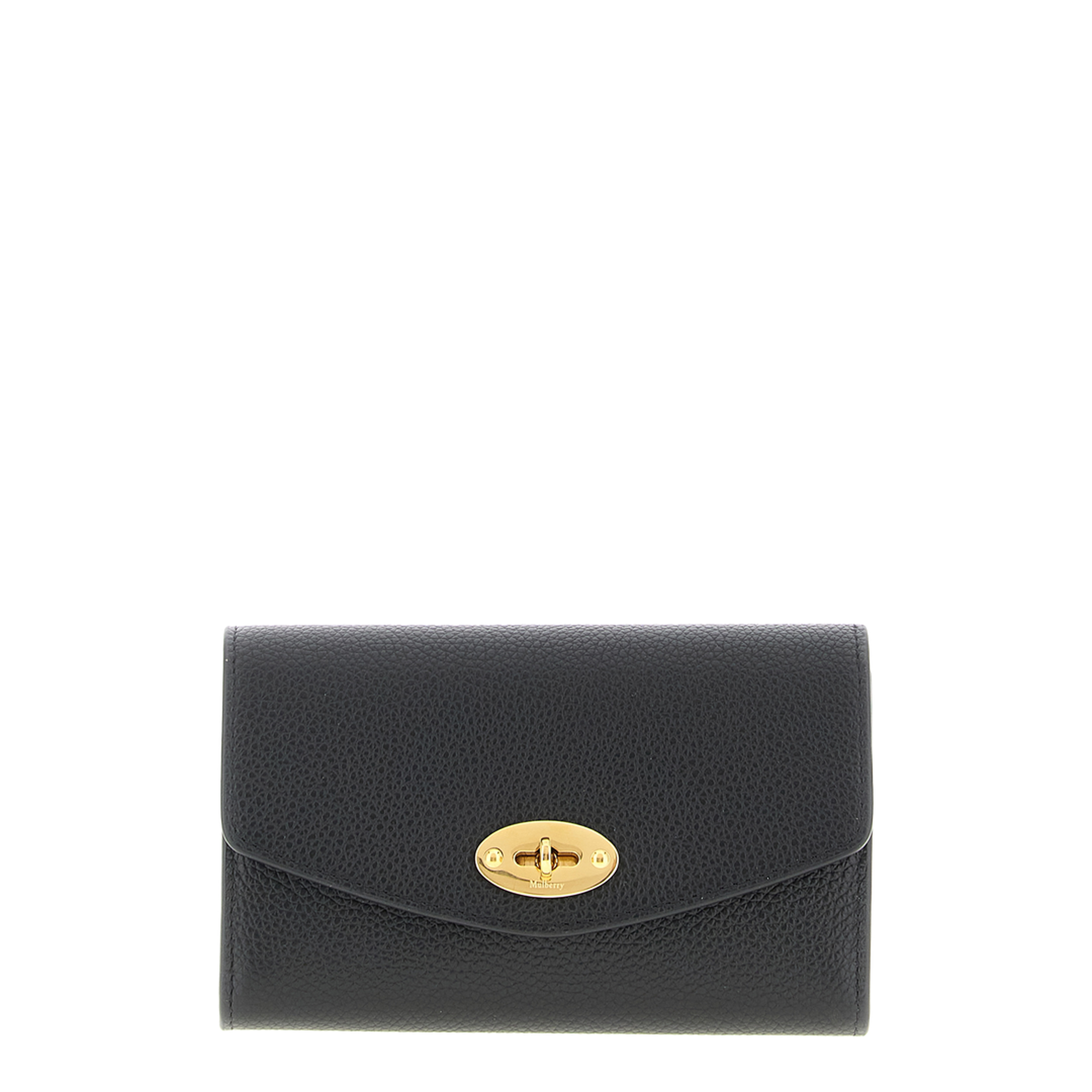 Mulberry Medium Darley Wallet In Black Small Classic Grain