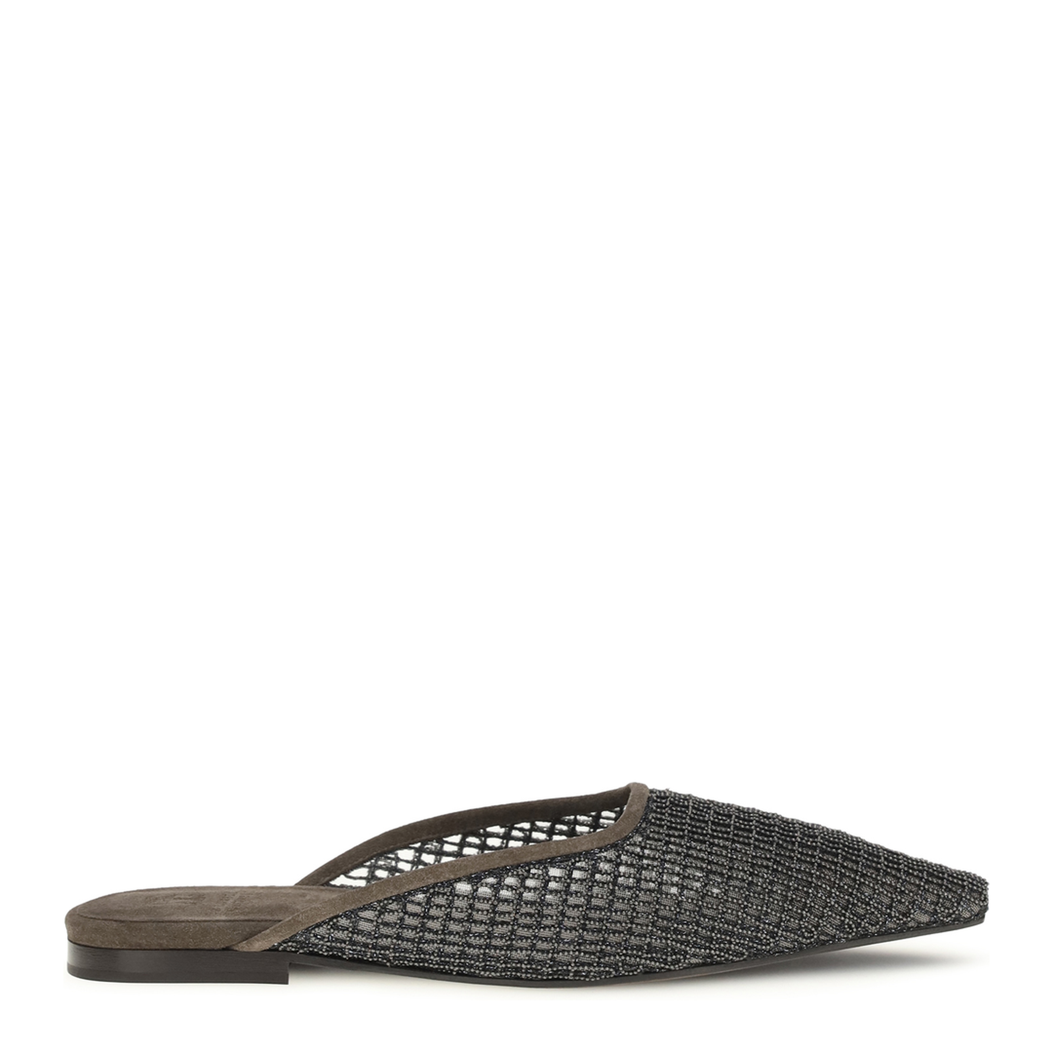 MAYFEYR - Brunello Cucinelli - Suede Ballerinas With Embellished Net Embroidery - MZSFC3177