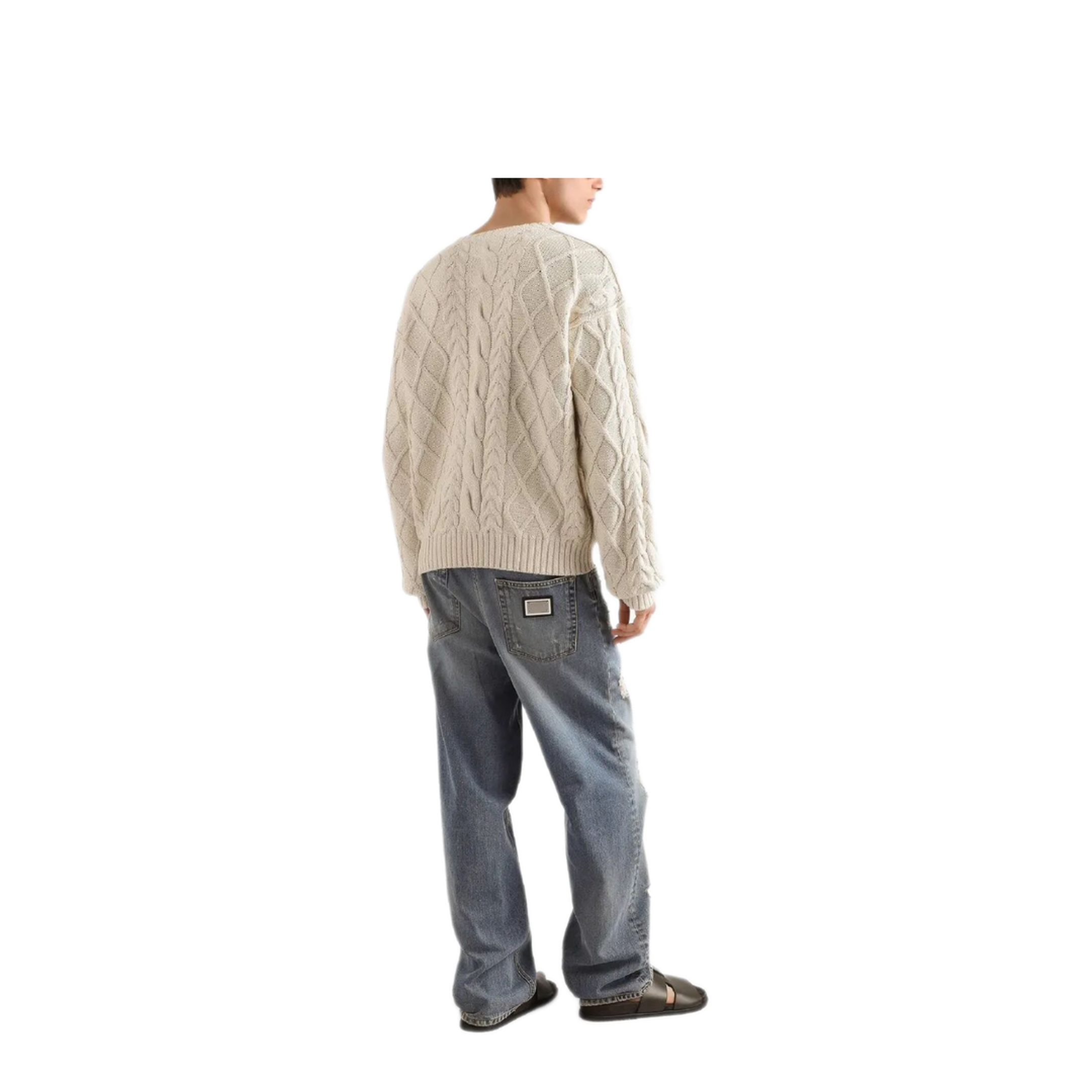 MAYFEYR - Dolce & Gabbana - Oversized Pullover With Interwoven Pattern - GXX37ZJGMFLA3791