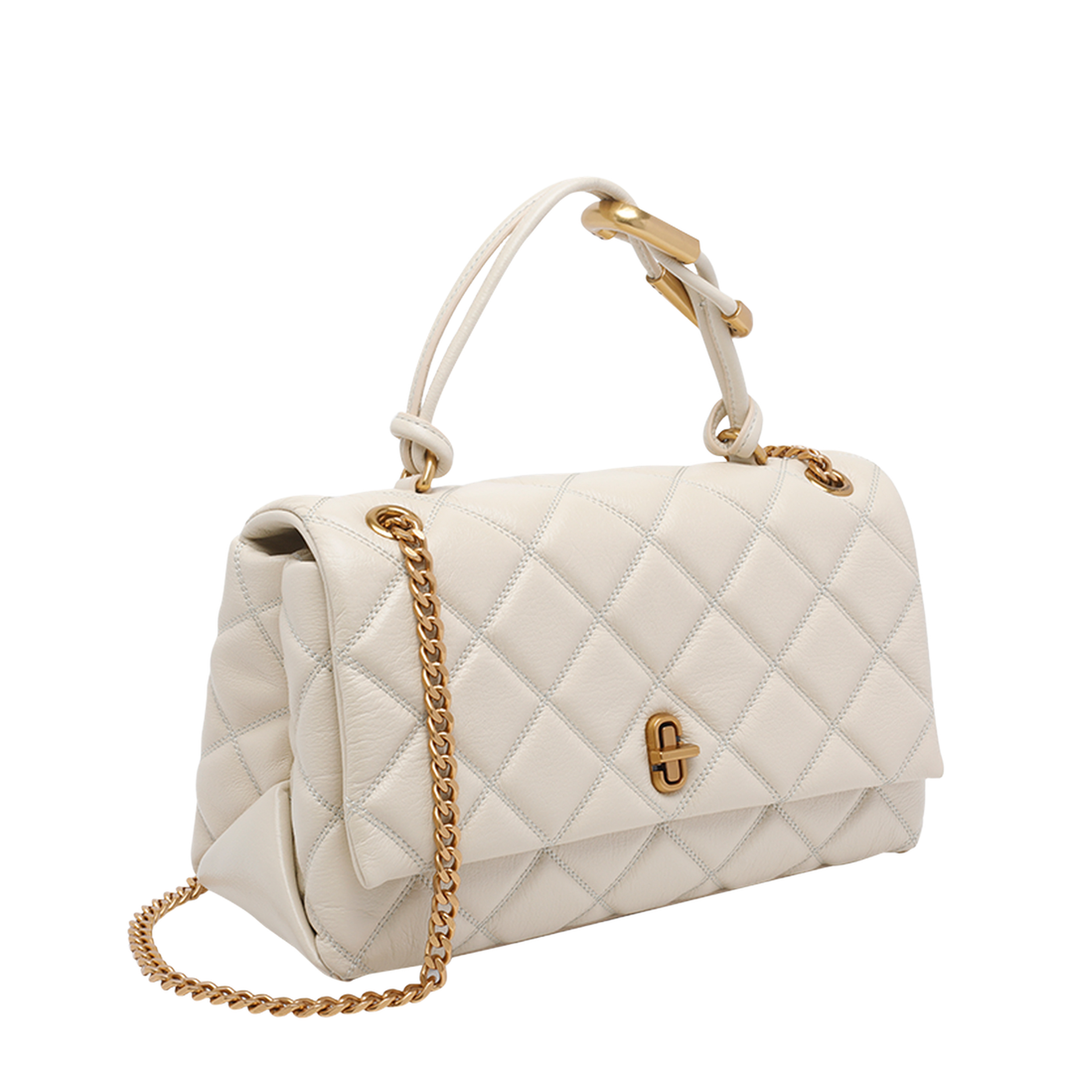 Dual Chain Shoulder Bag - White
