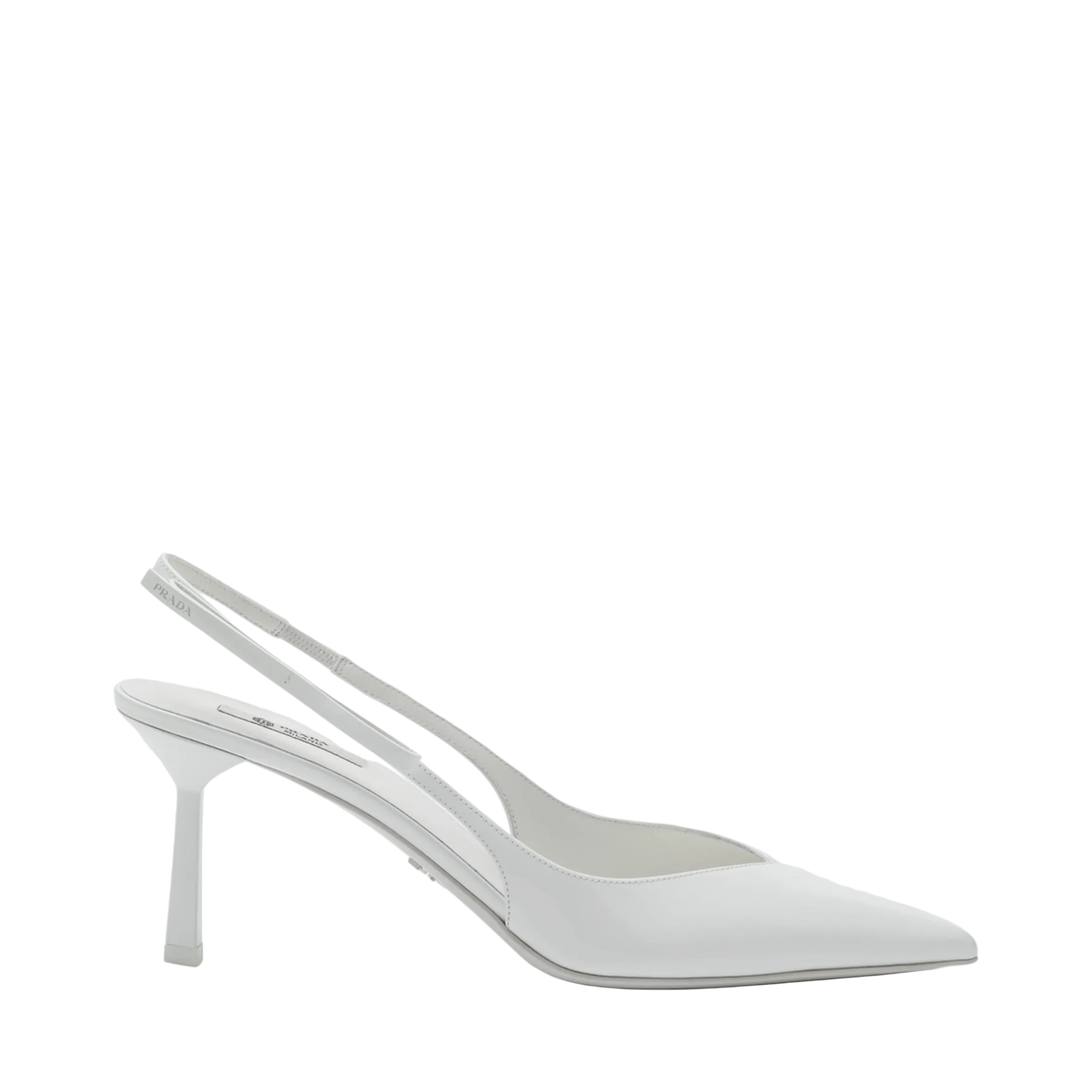 White Leather Slingback Pumps