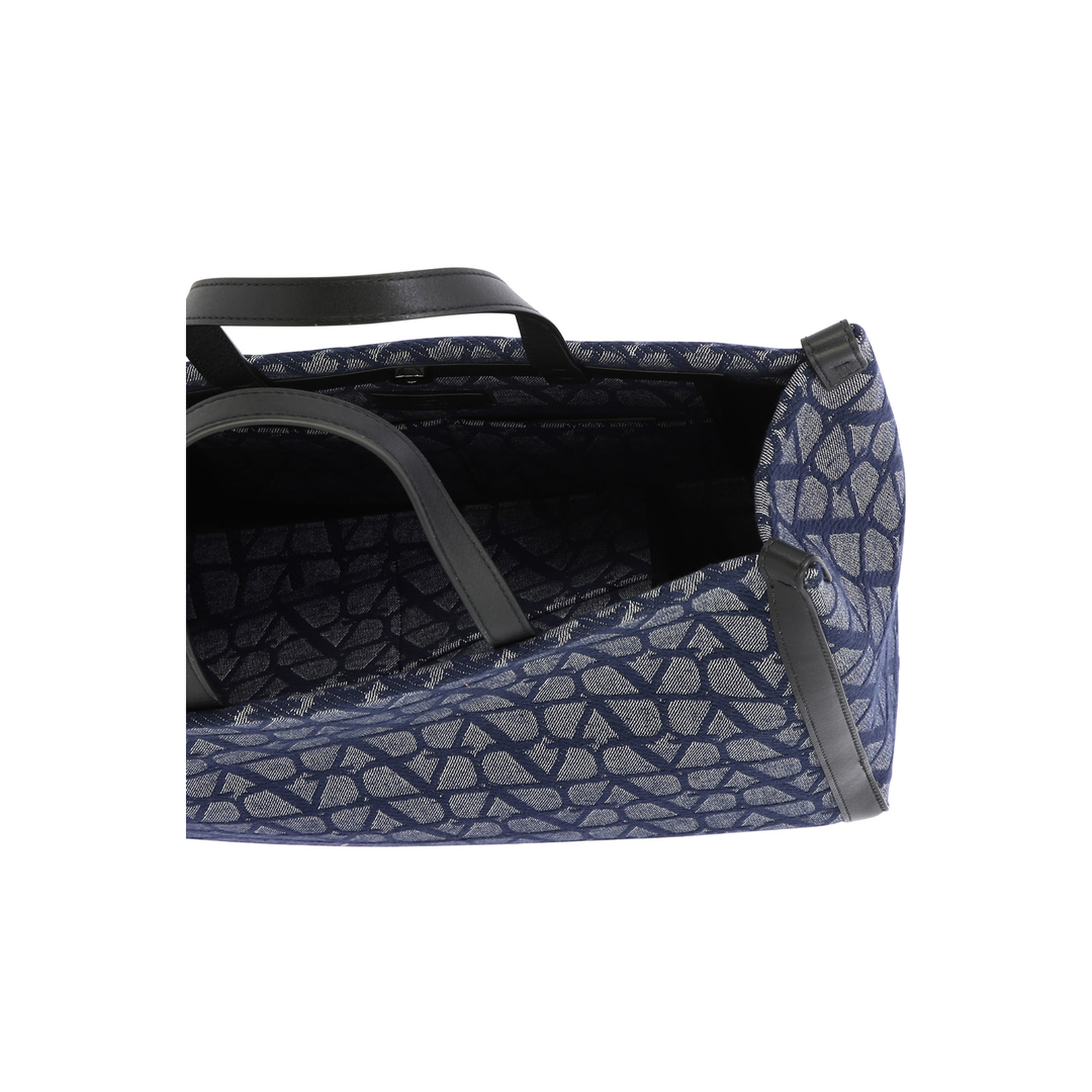 Steel Blue Tote Bag with Toile Iconographe Motif