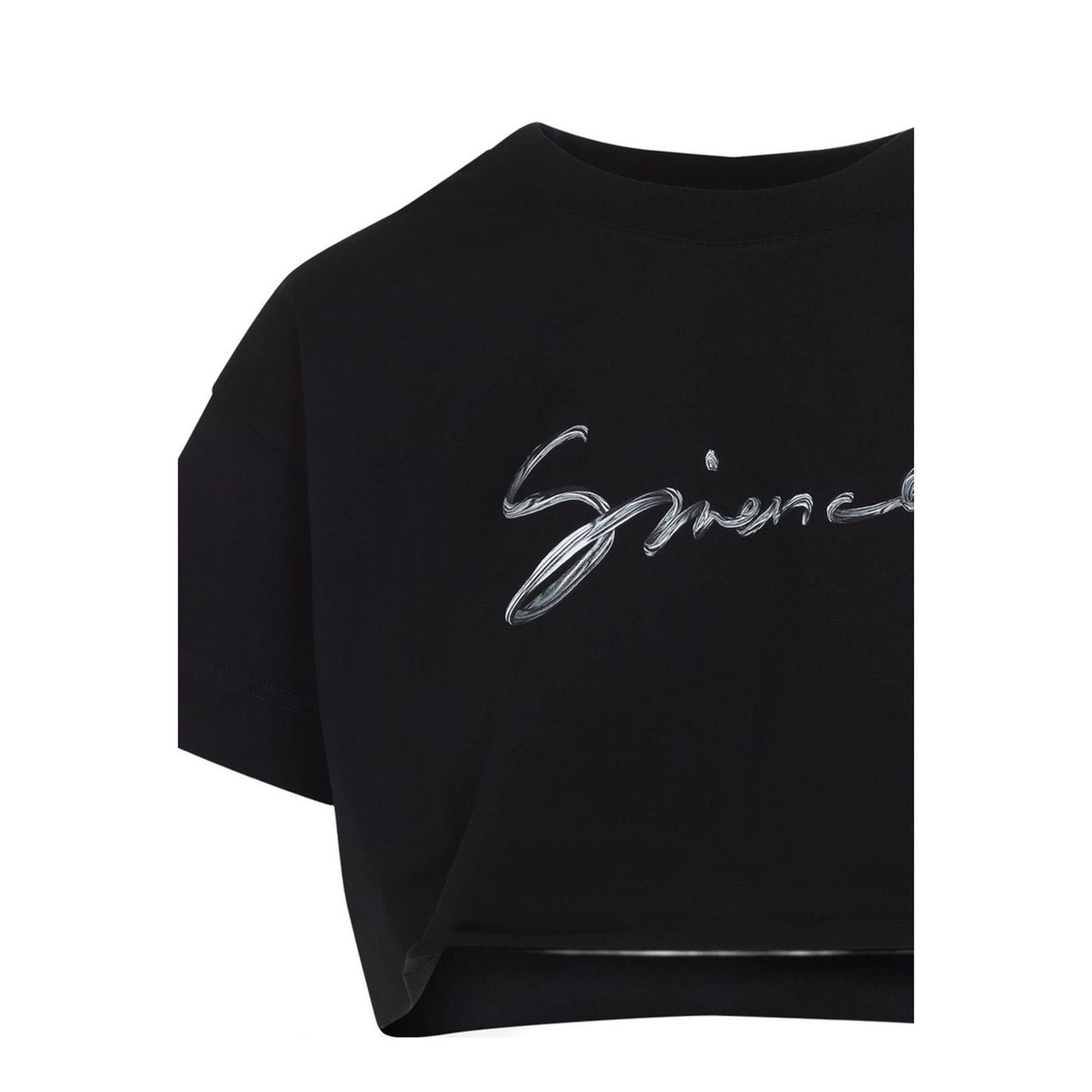 Cropped Logo Cotton T-Shirt