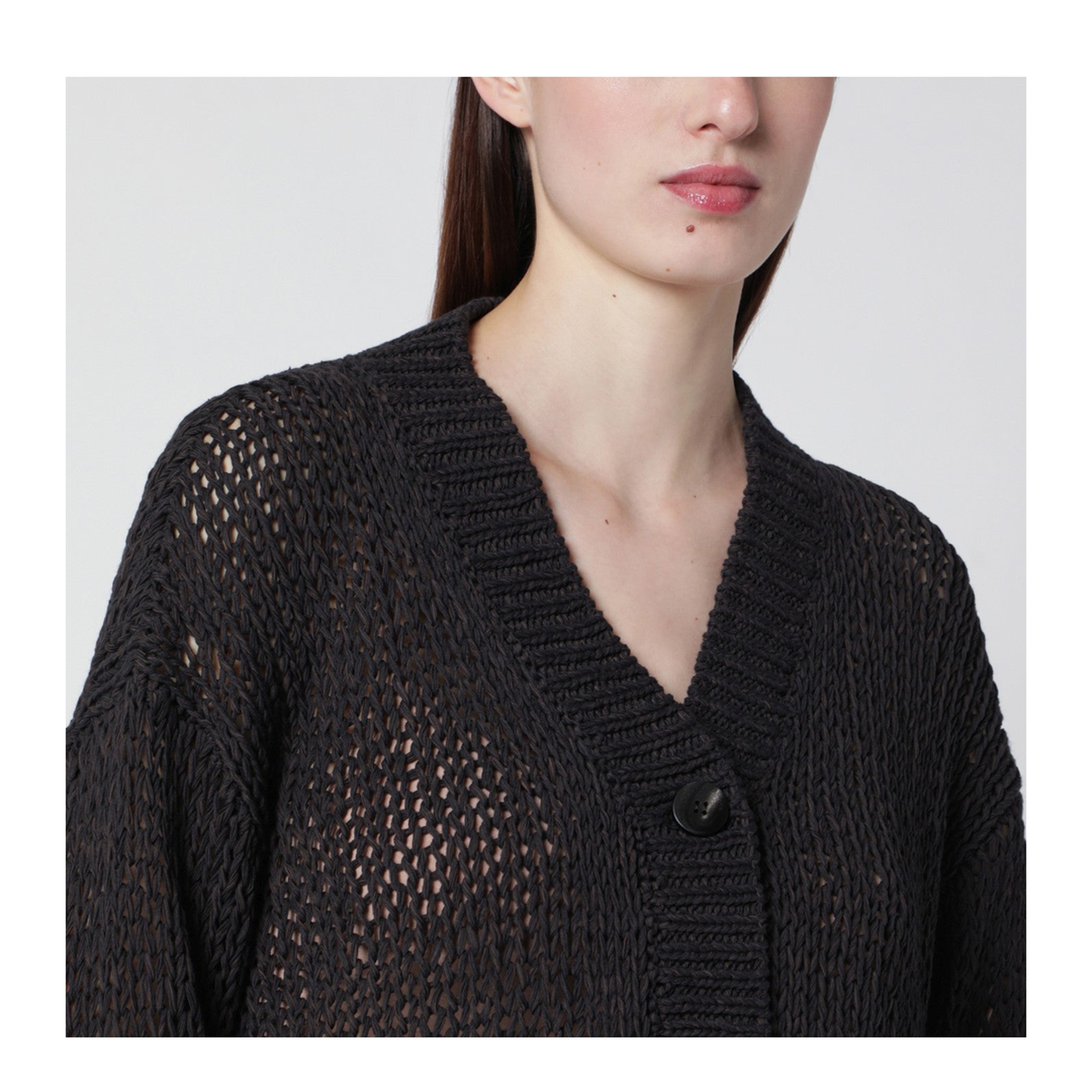 MAYFEYR - Roberto Collina - Brown Cotton Blend Knit Cardigan - 261FXA41010CO08