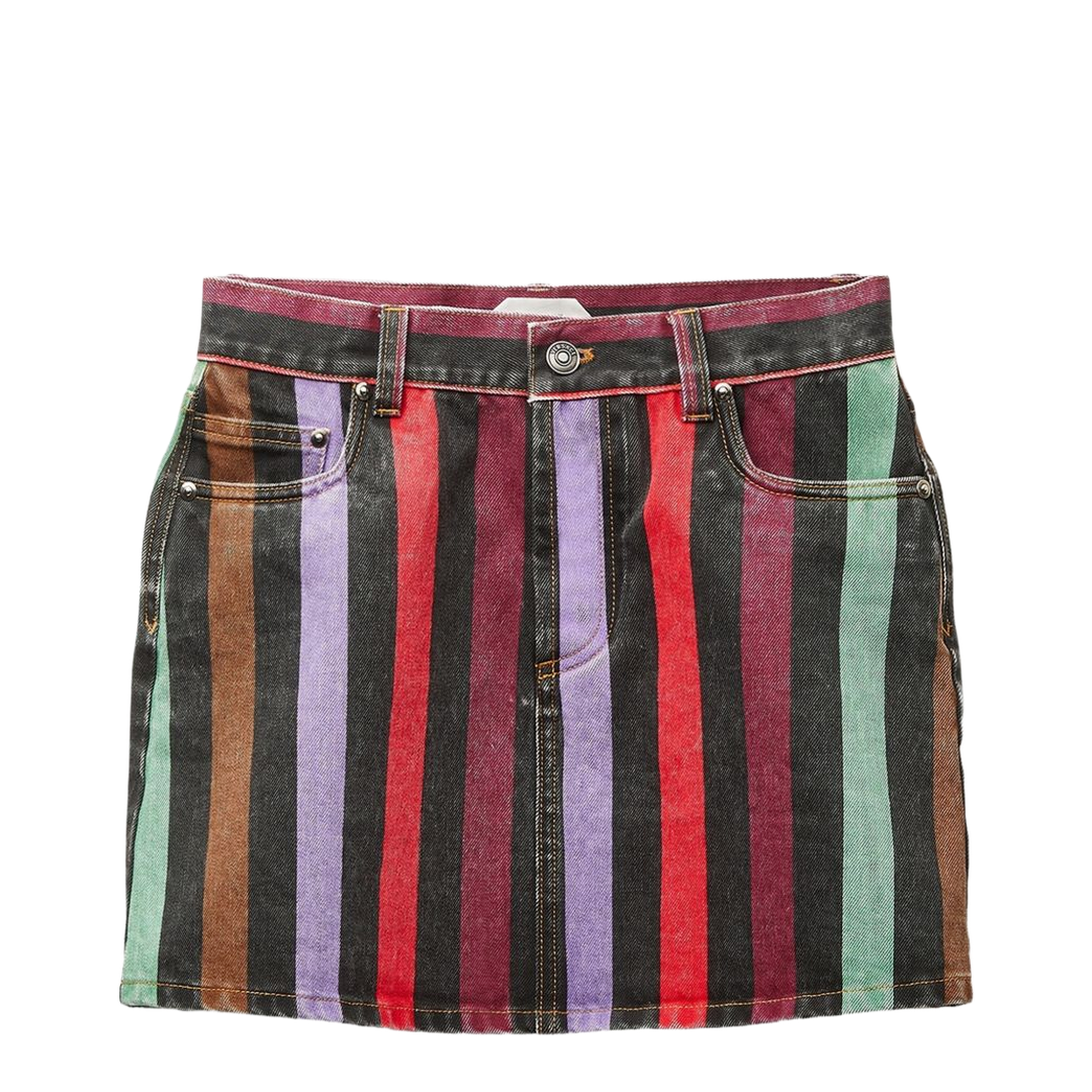 Striped Denim Skirt