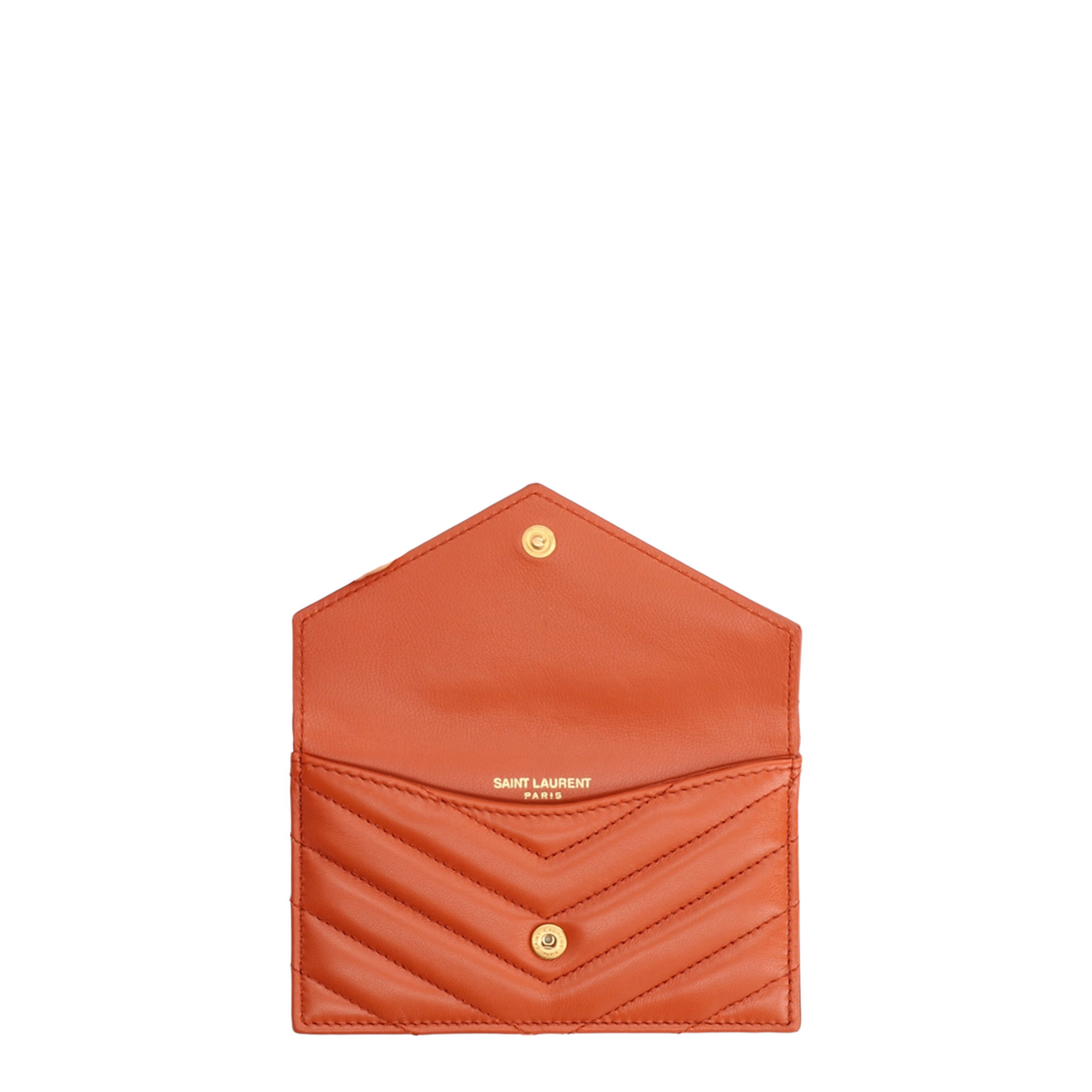 Cassandre Fragments Flap Card Case in Lambskin Dark Mandarin
