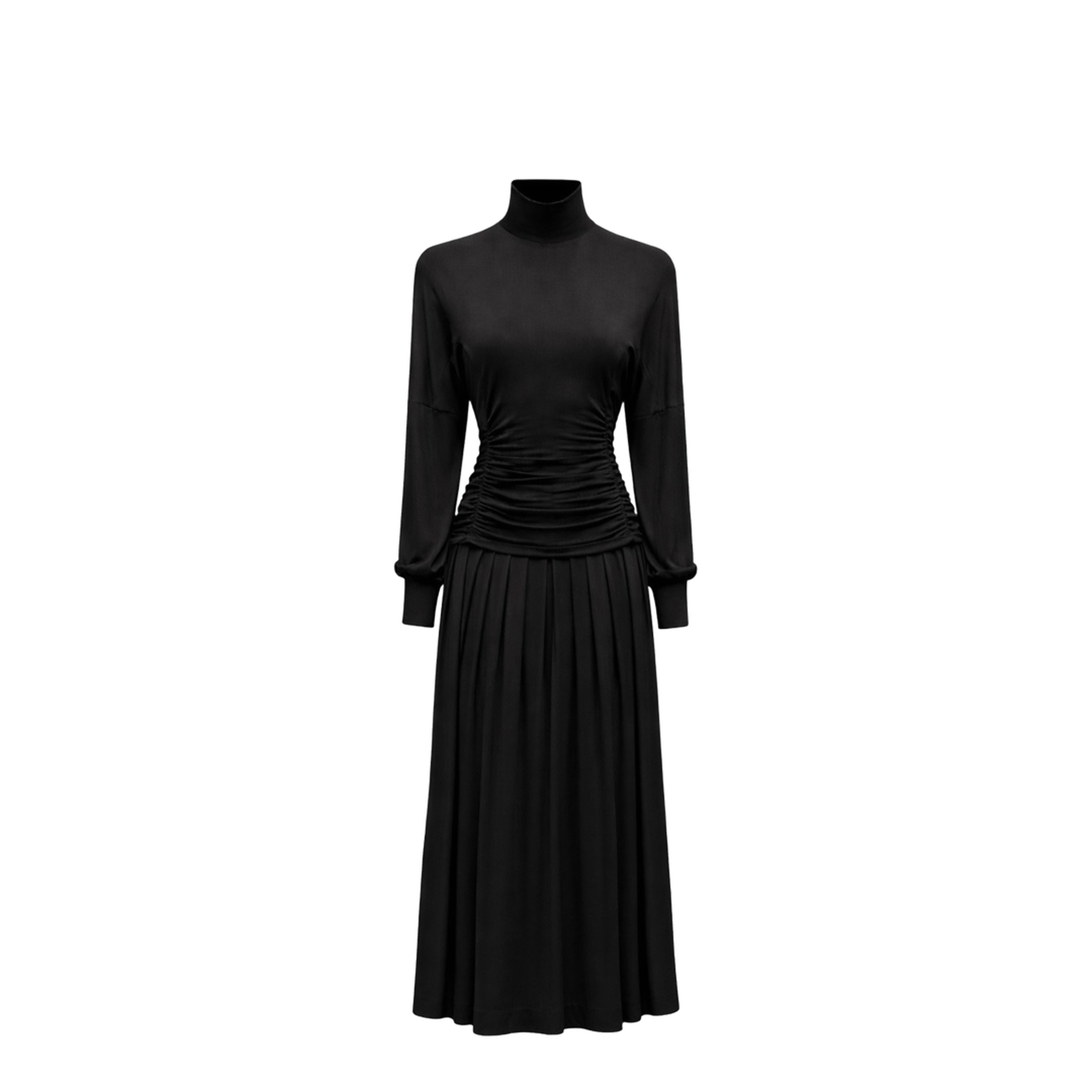 green emerald velvet dress Textured Organza Long Full Circle Dress US0 (FR32) / Black main image 1