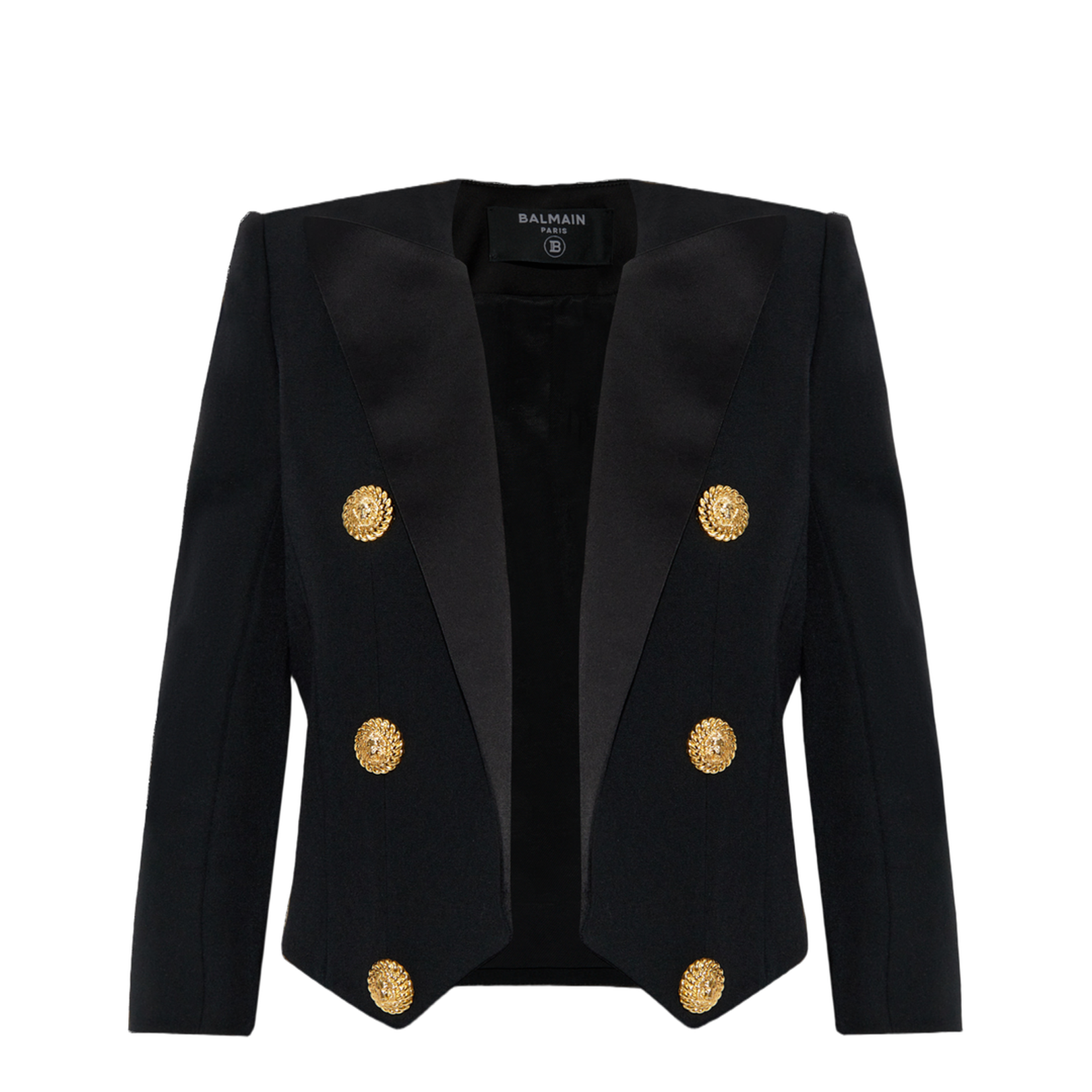 Cropped Grain de Poudre Edge-to-Edge Jacket with 6 Buttons