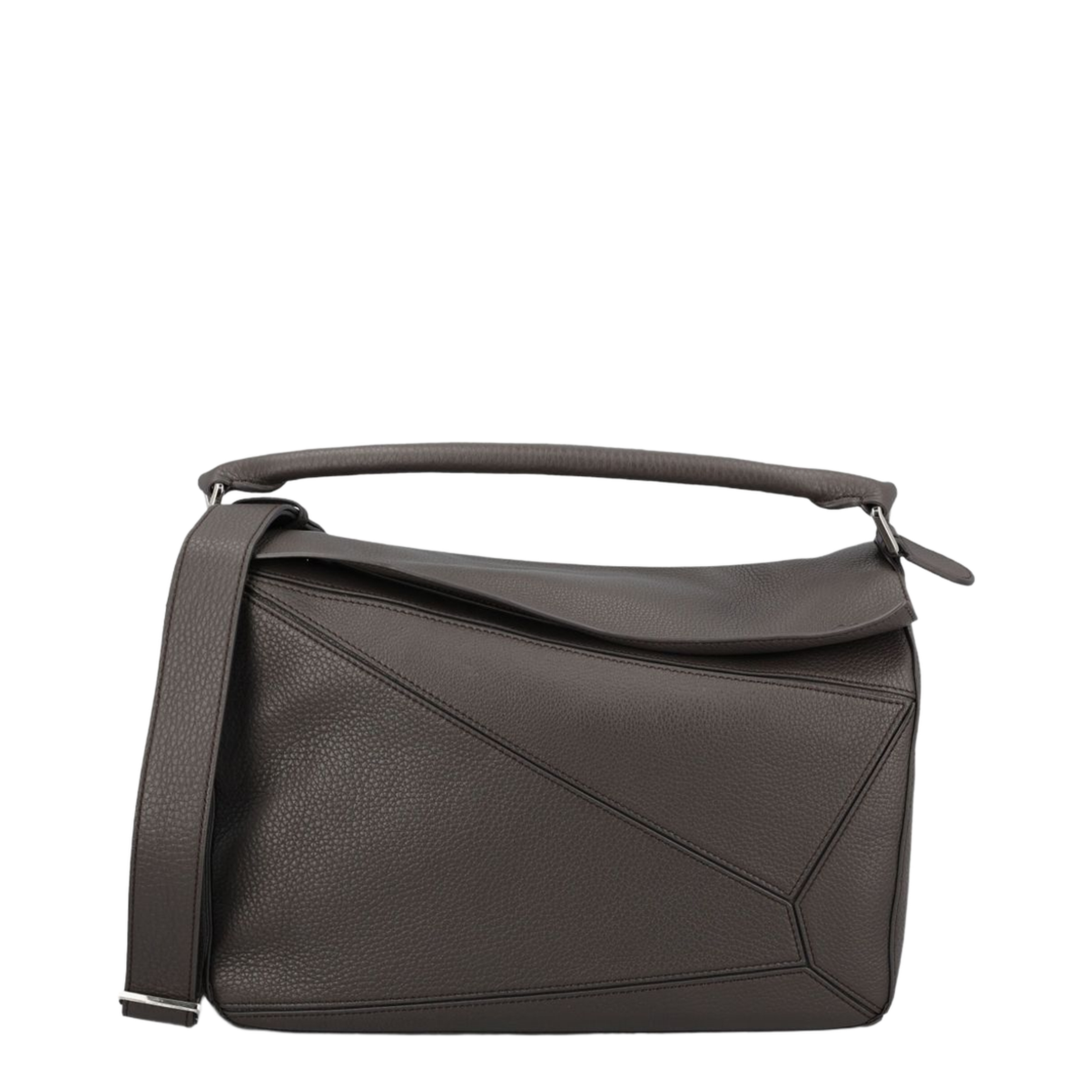 Large Puzzle Bag in Supple Grained Calfskin Brown