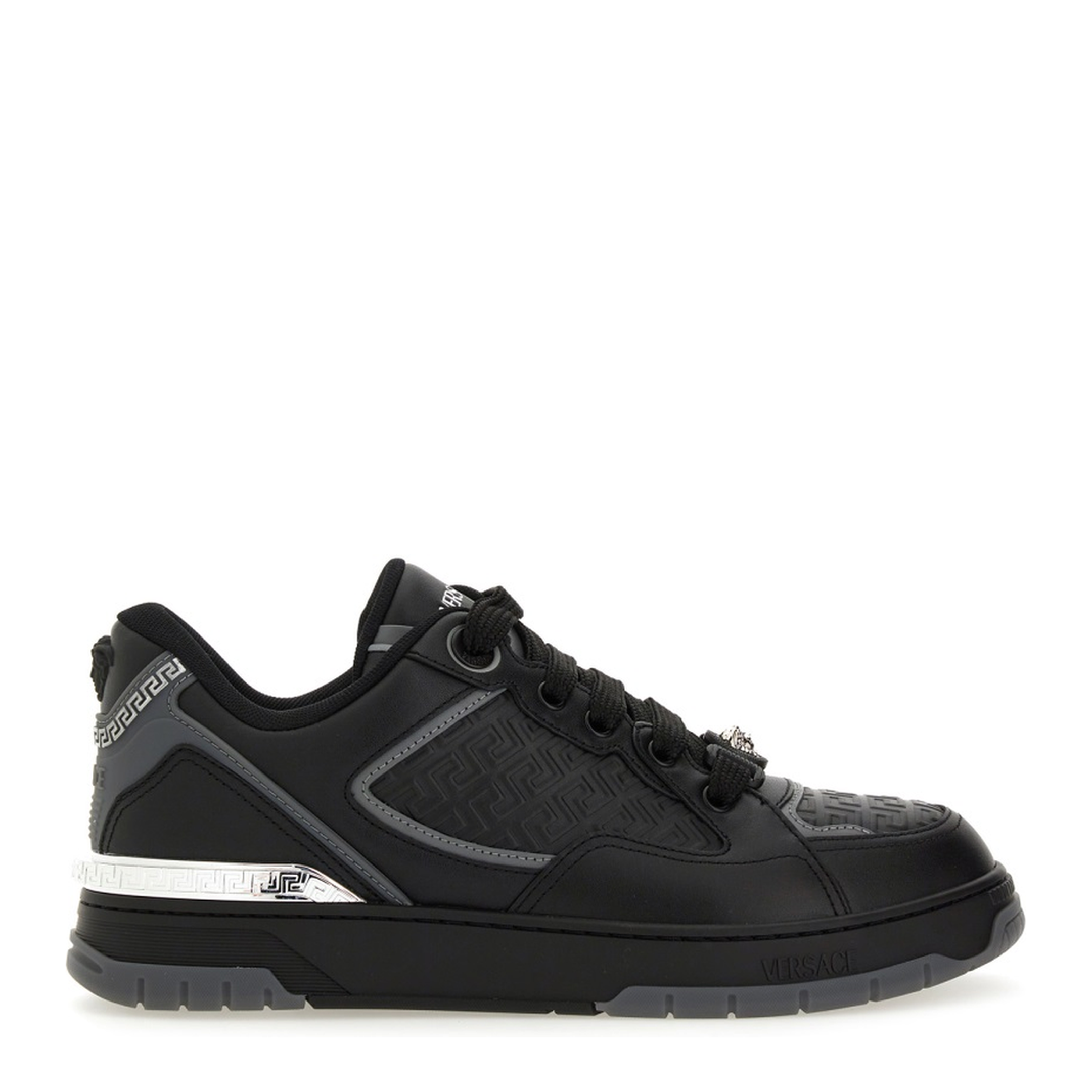 Greca Black Leather Blend Sneakers