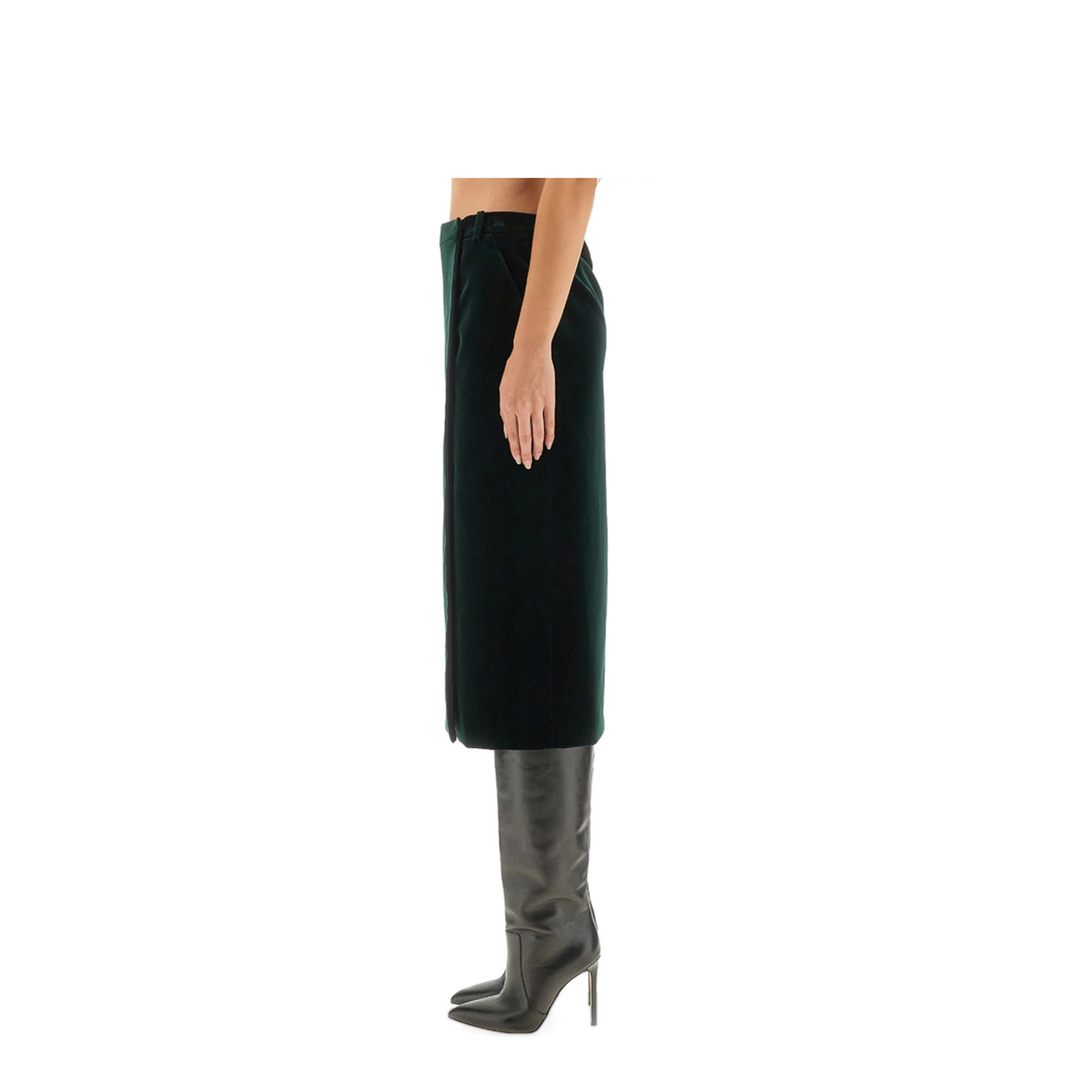 Velvet Crossover Midi Skirt