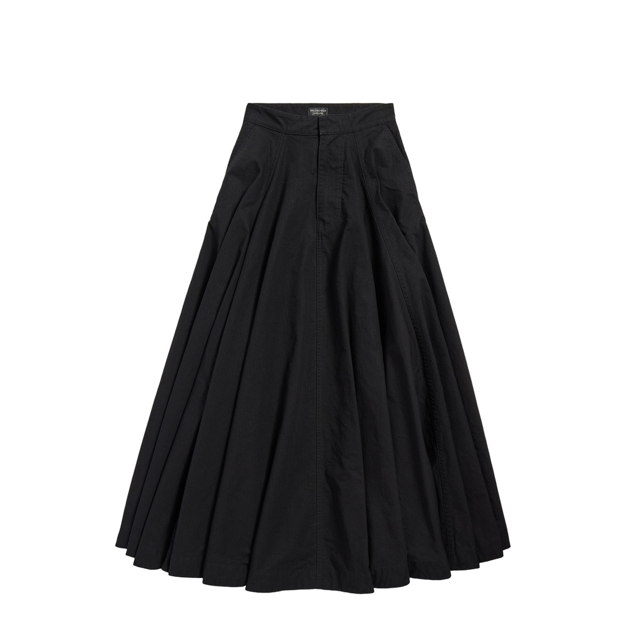 Godet Maxi Skirt in Black