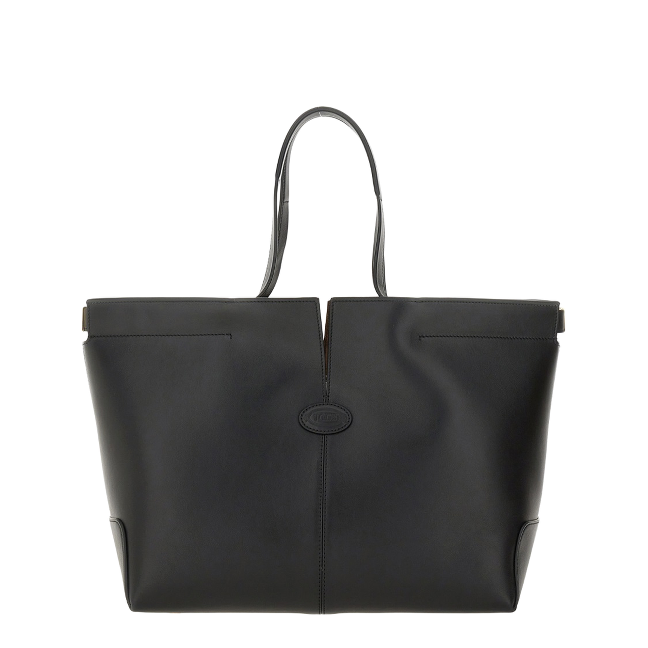 Di Bag Folio Medium-Small Leather Tote Bag - Black