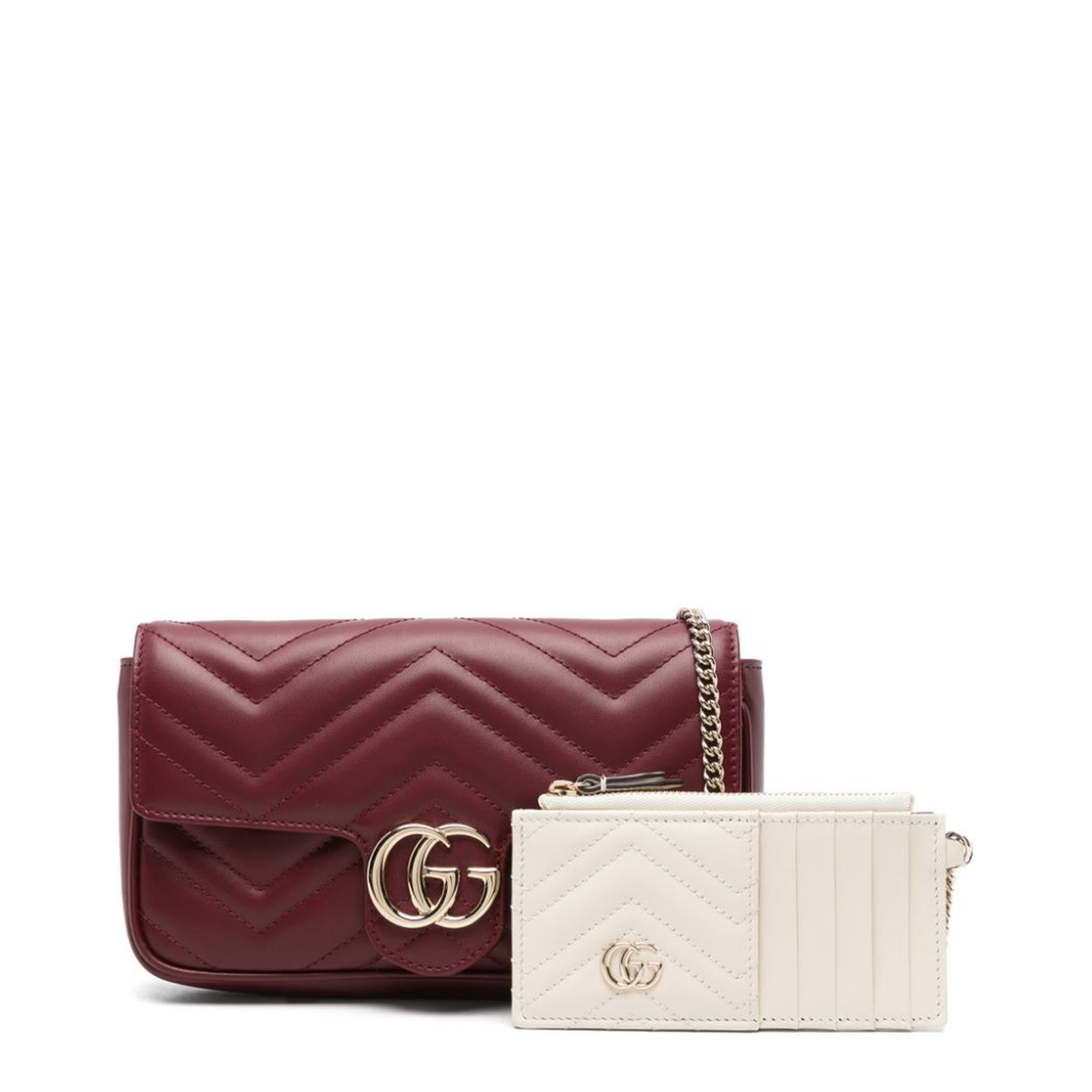 GG Marmont Small Leather Shoulder Bags - Burgundy